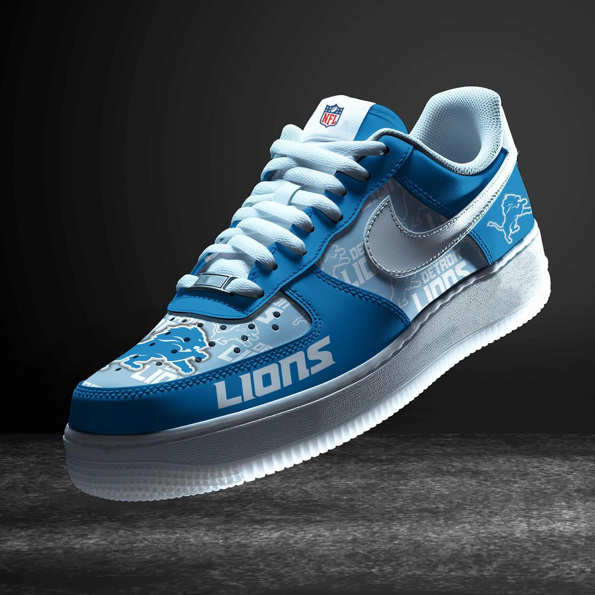Detroit Lions Personalized AF1-1 Logo Pattern Sneakers AZBTAF1000333