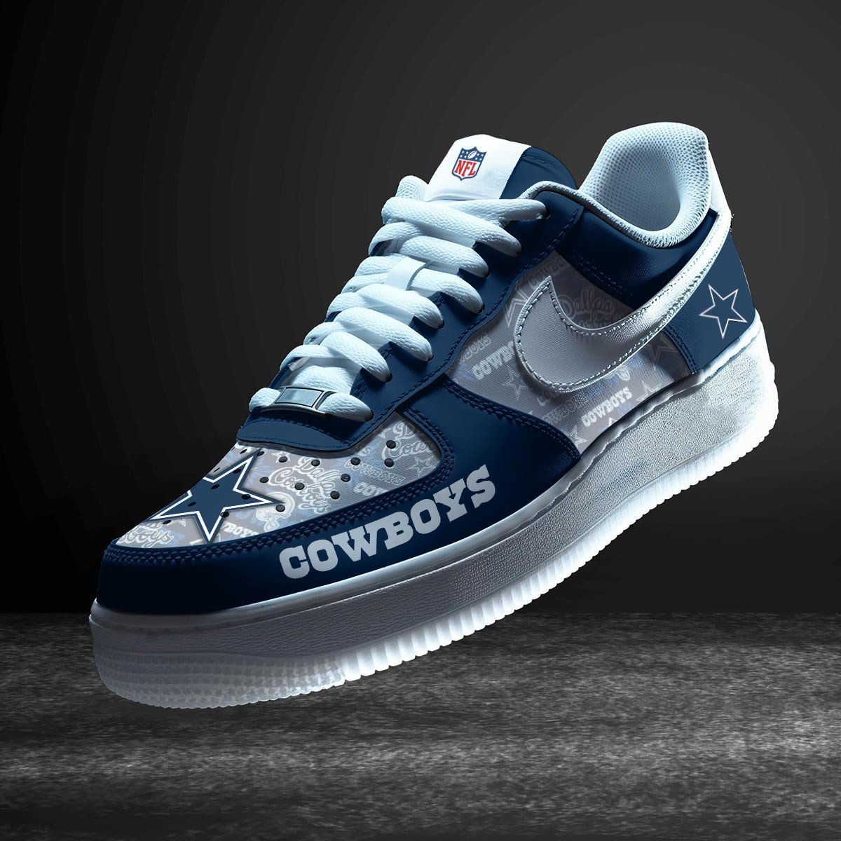 Dallas Cowboys Personalized AF1-1 Logo Pattern Sneakers AZBTAF1000334