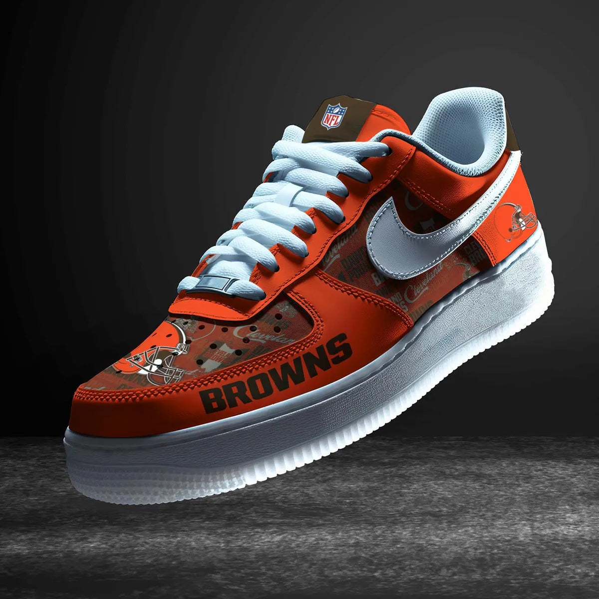Cleveland Browns Personalized AF1-1 Logo Pattern Sneakers AZBTAF1000355