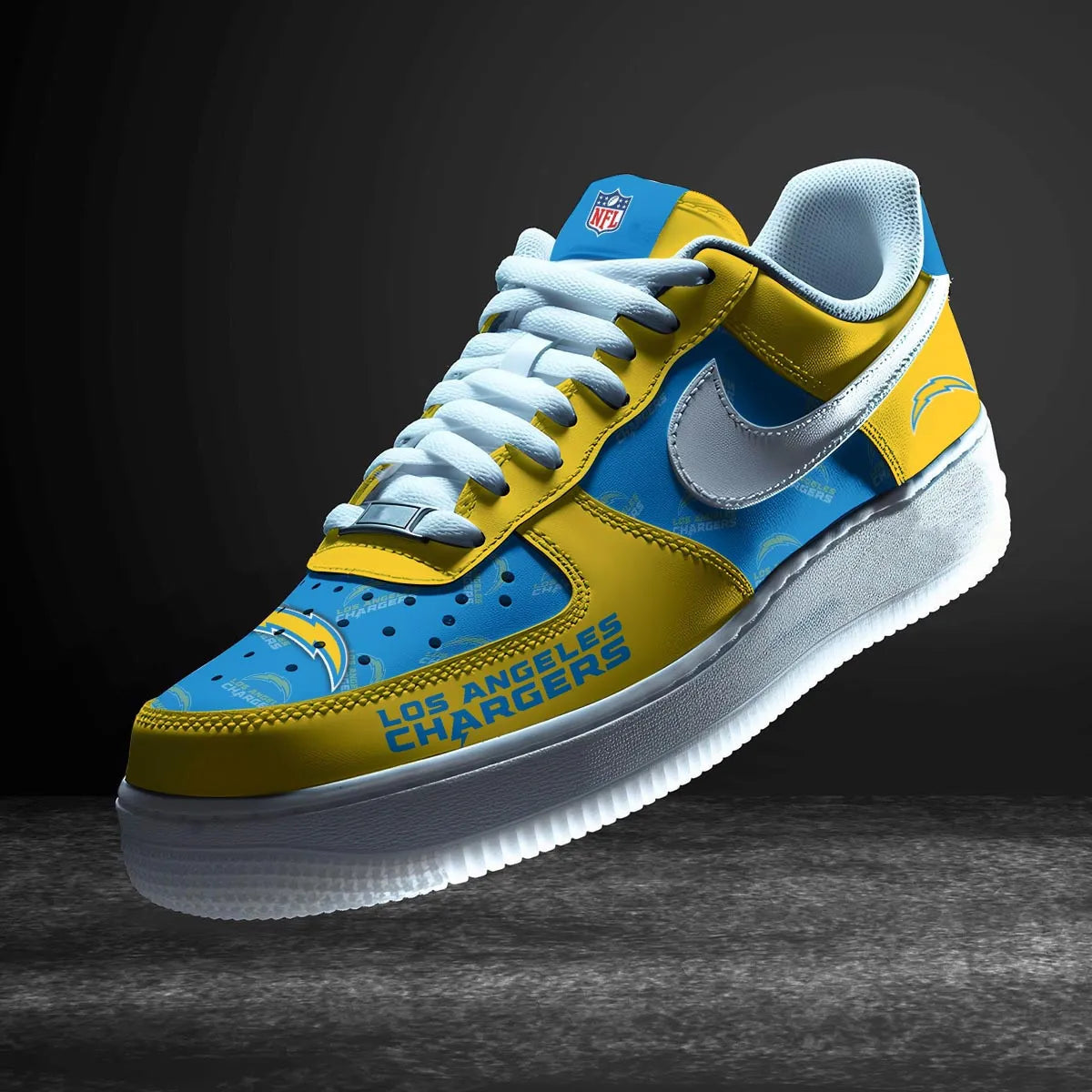 Los Angeles Chargers Personalized AF1-1 Logo Pattern Sneakers AZBTAF1000352