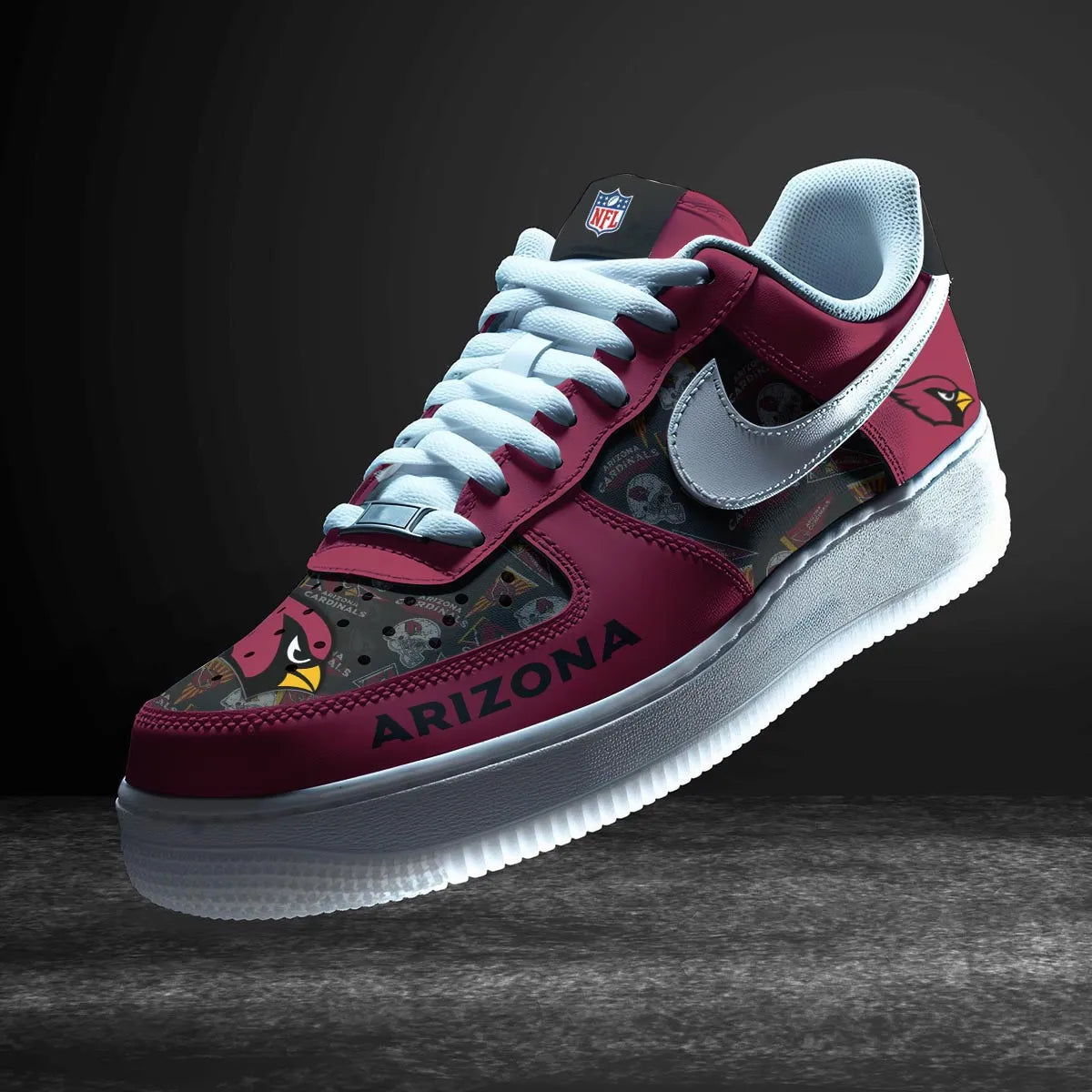Arizona Cardinals Personalized AF1-1 Logo Pattern Sneakers AZBTAF1000349