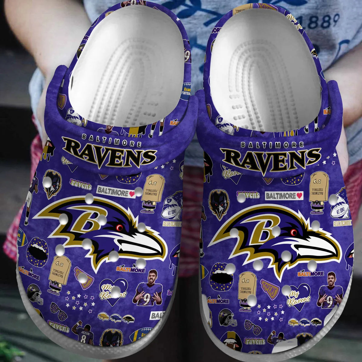 Baltimore Ravens Clogs Shoes AZBTCL000009