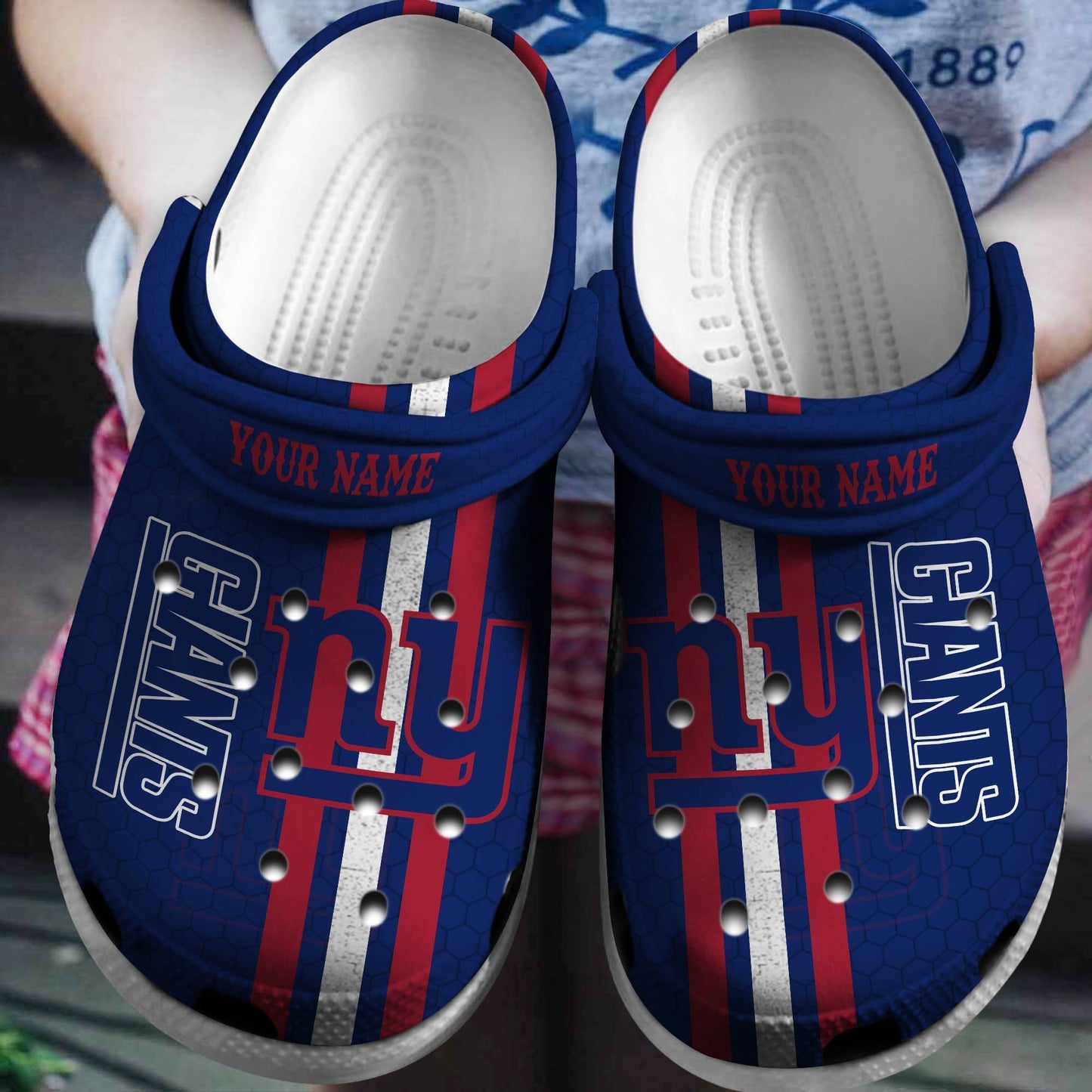 New York Giants Clogs Shoes AZBTCL000011