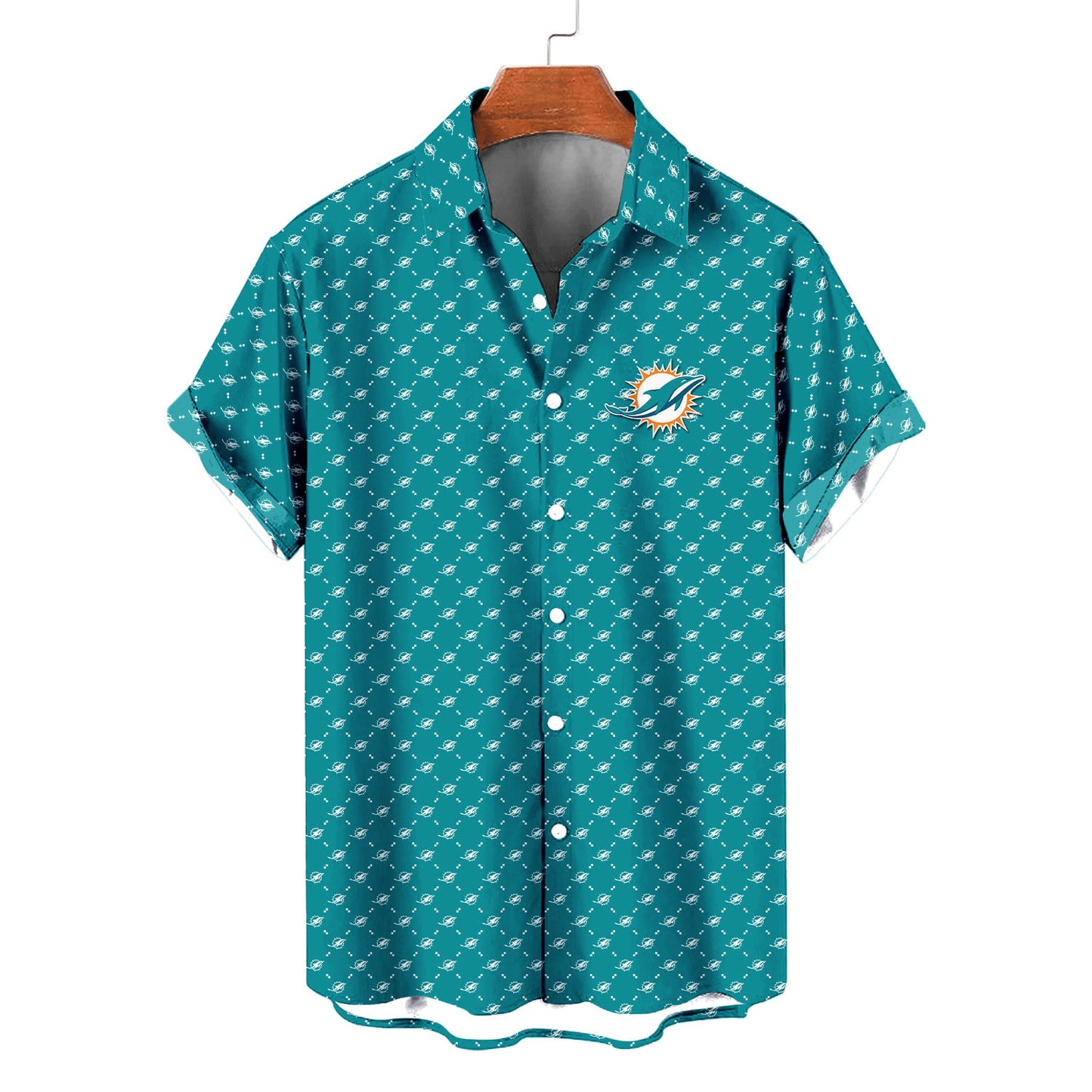 Miami Dolphins Summer Hawaiian Shirt Logo D2 AZBTHWS000105