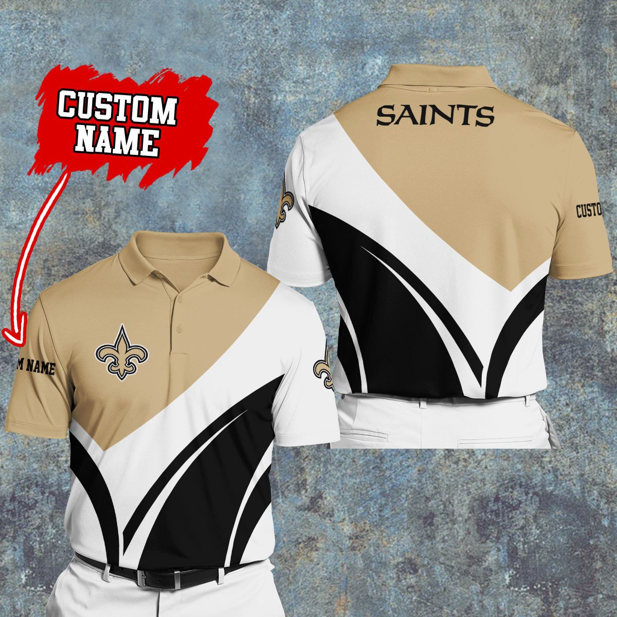 New Orleans Saints Personalized Men Polo Shirt AZBTPLS000202