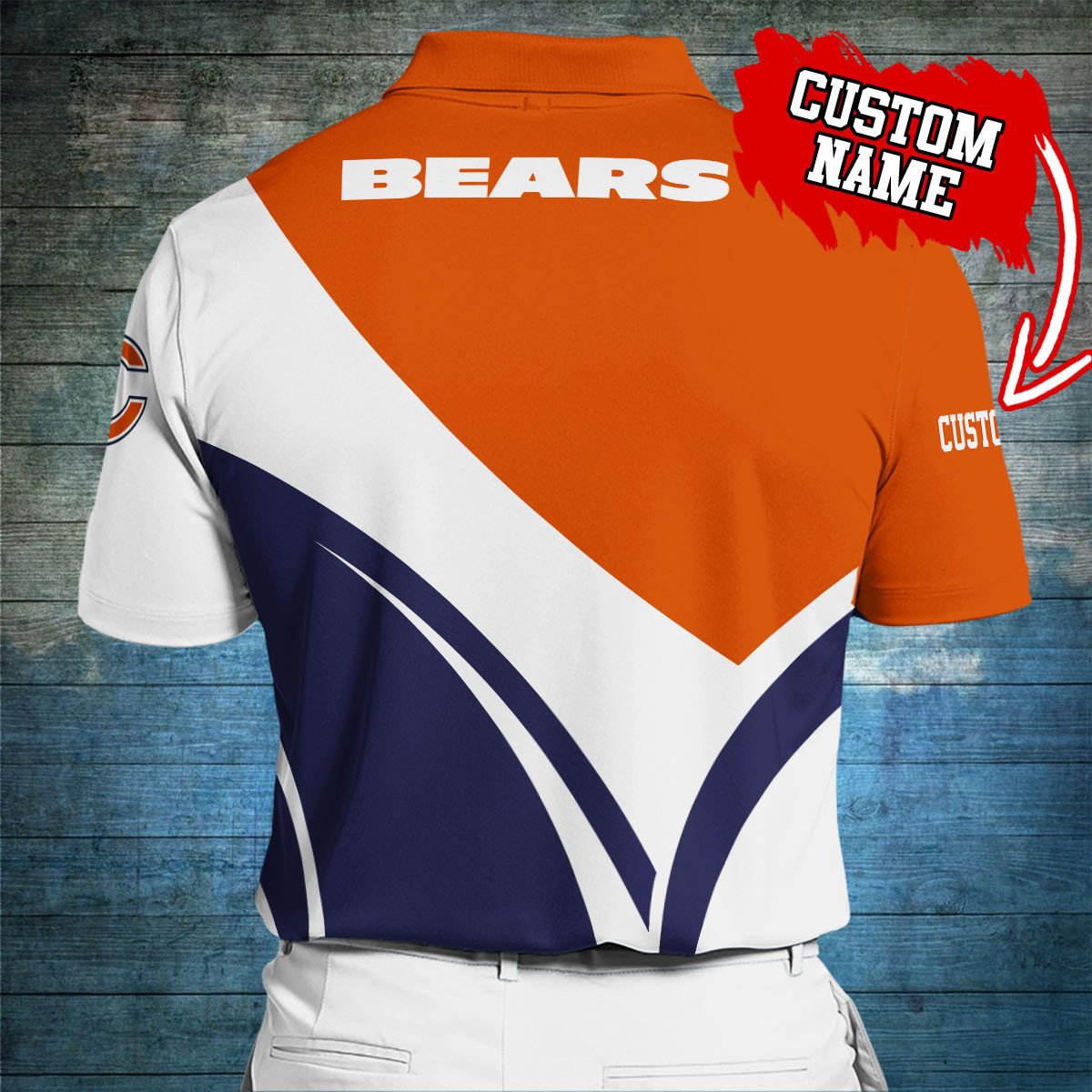 Chicago Bears Personalized Men Polo Shirt AZBTPLS000207