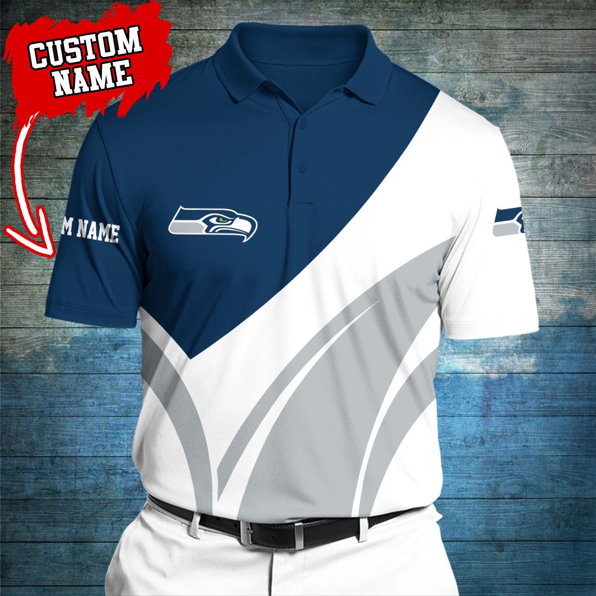 Seattle Seahawks Personalized Men Polo Shirt AZBTPLS000210