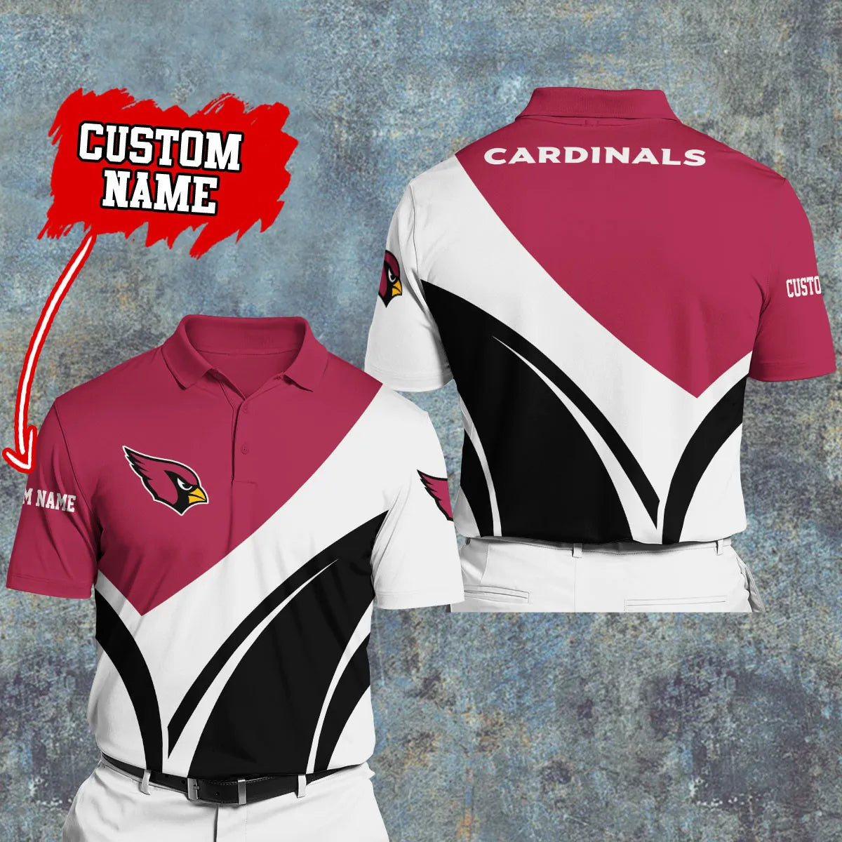 Arizona Cardinals Personalized Men Polo Shirt AZBTPLS000003