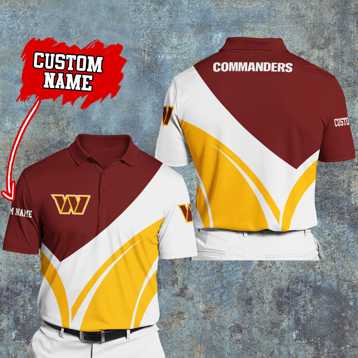 Washington Commanders Personalized Men Polo Shirt AZBTPLS000005