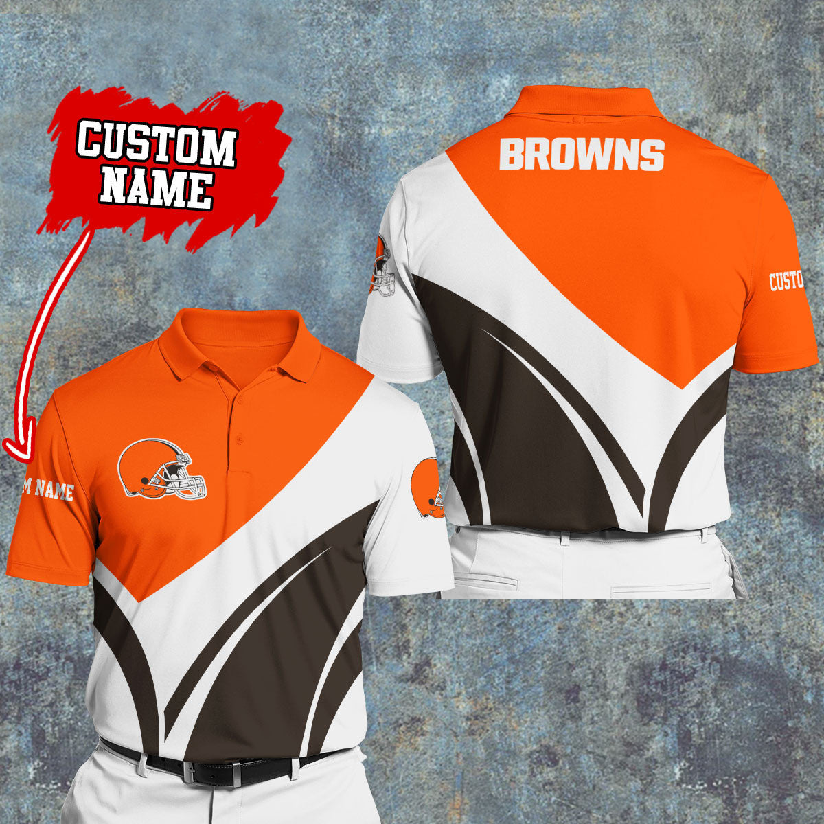 Cleveland Browns Personalized Men Polo Shirt AZBTPLS000010