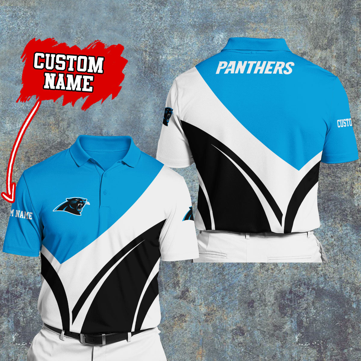 Carolina Panthers Personalized Men Polo Shirt AZBTPLS000016