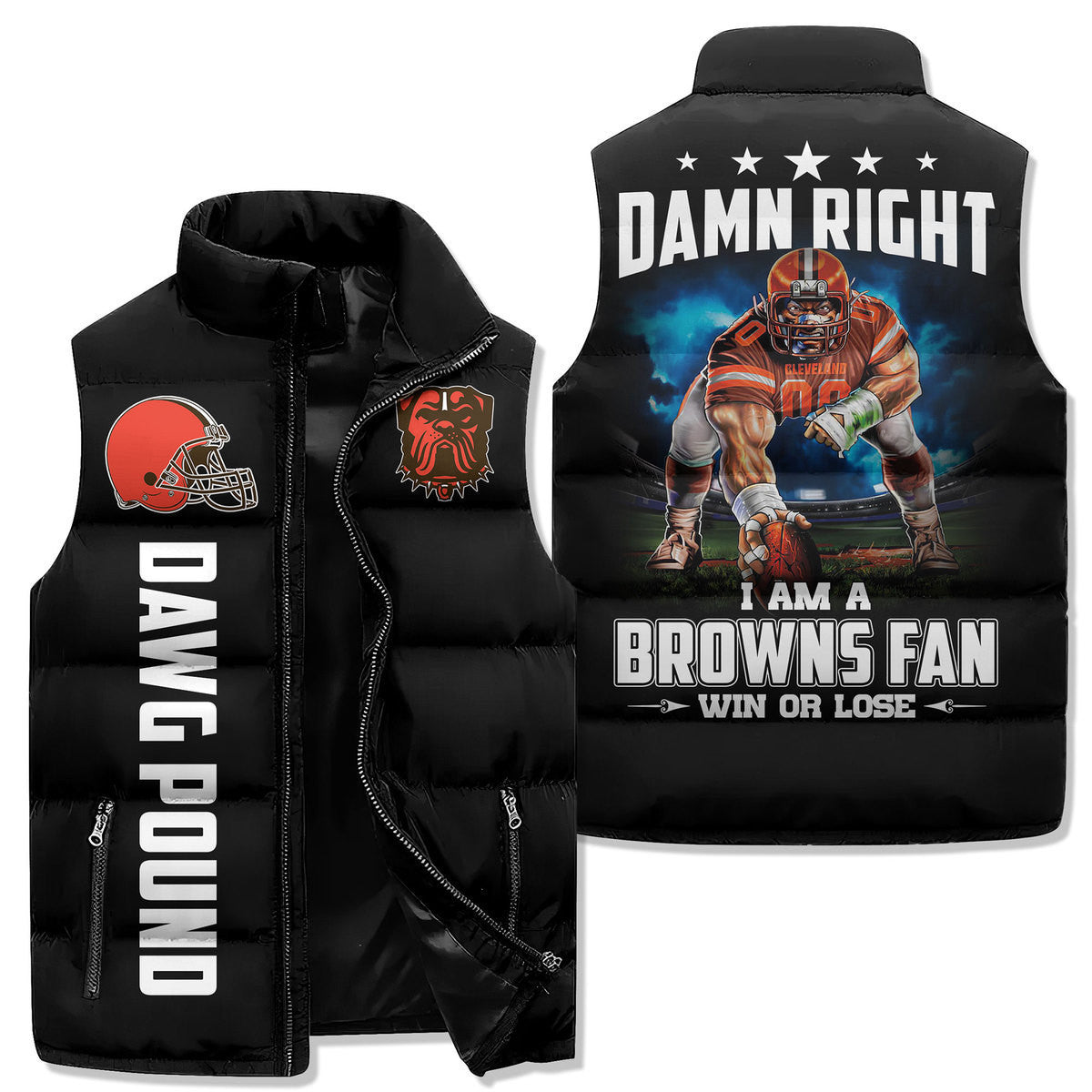 Cleveland Browns Premium Sleeveless Puffer Jacket New Collection AZBTSPFJ000016