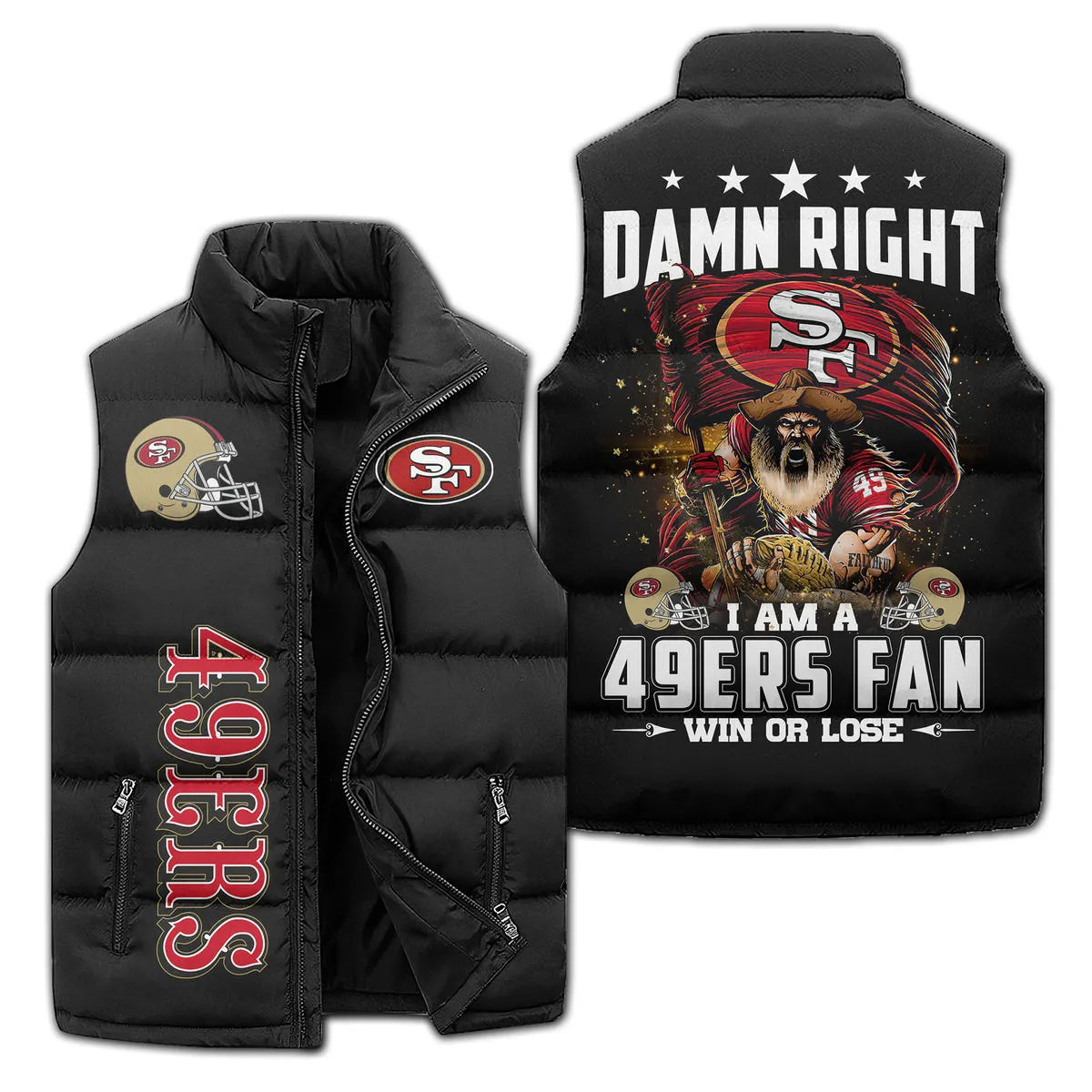 San Francisco 49ers Premium Sleeveless Puffer Jacket New Collection AZBTSPFJ000018