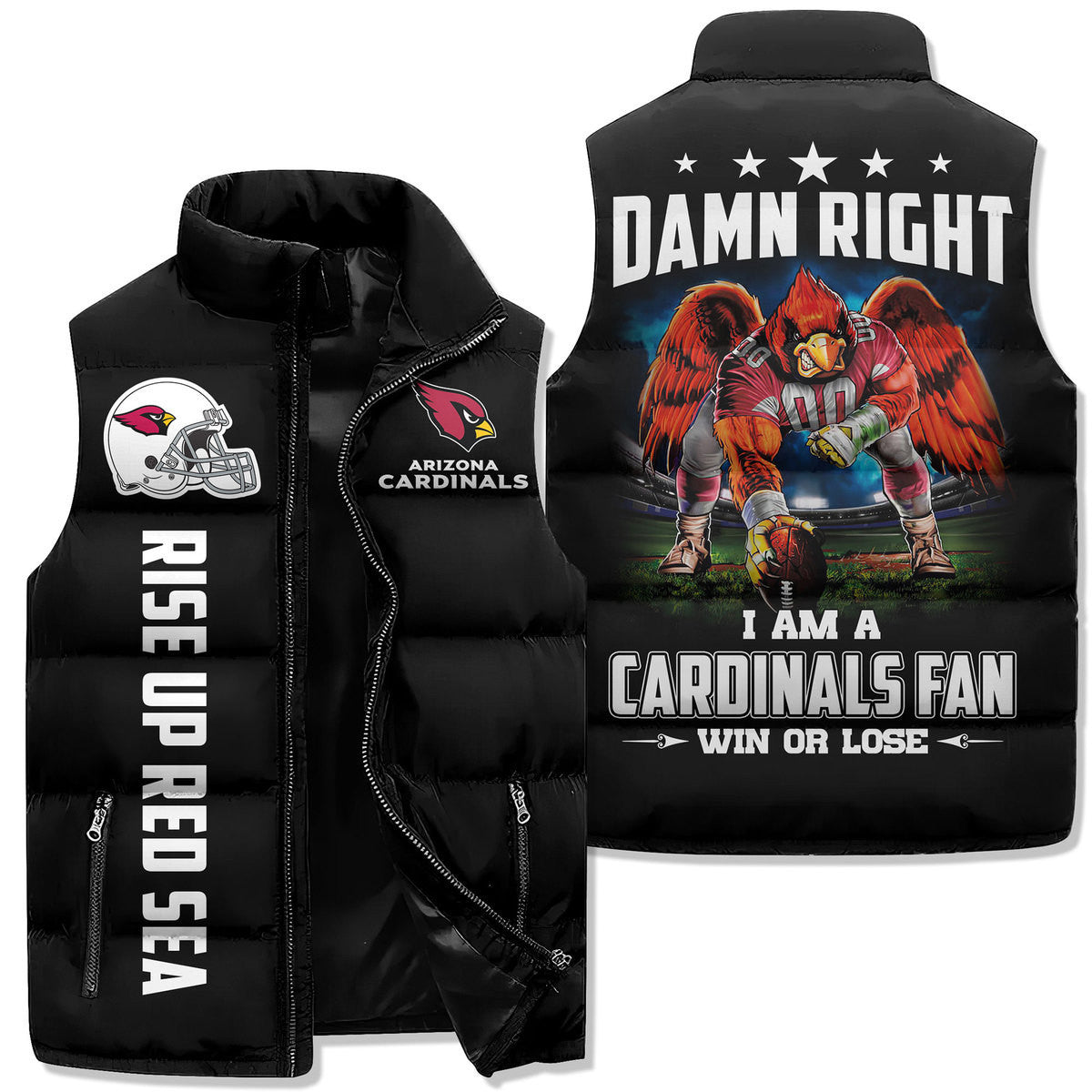 Arizona Cardinals Premium Sleeveless Puffer Jacket New Collection AZBTSPFJ000027