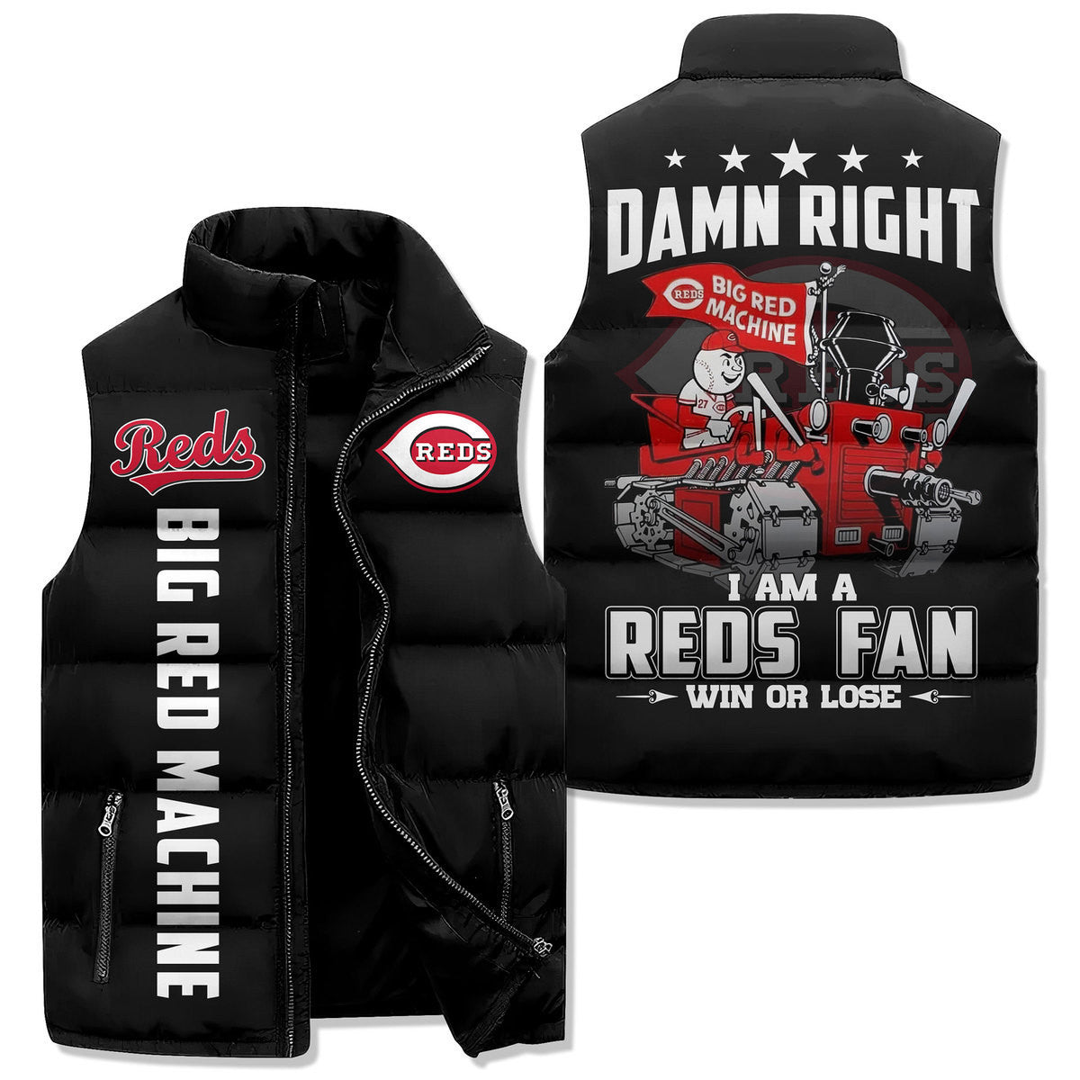 Cincinnati Reds Premium Sleeveless Puffer Jacket New Collection AZBTSPFJ000072