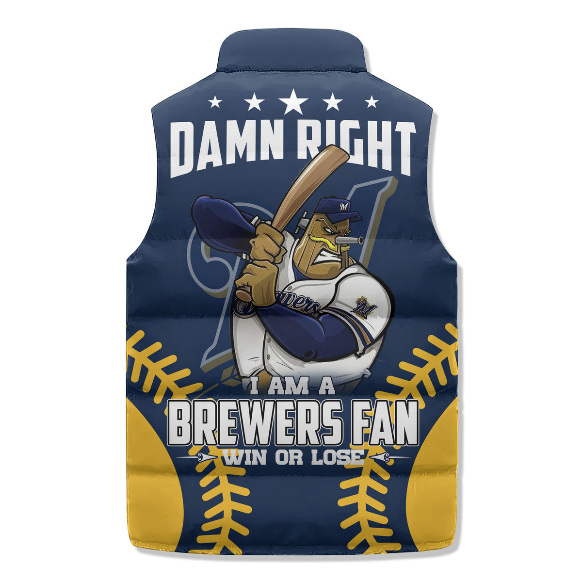 Milwaukee Brewers Premium Sleeveless Puffer Jacket New Collection AZBTSPFJ000076