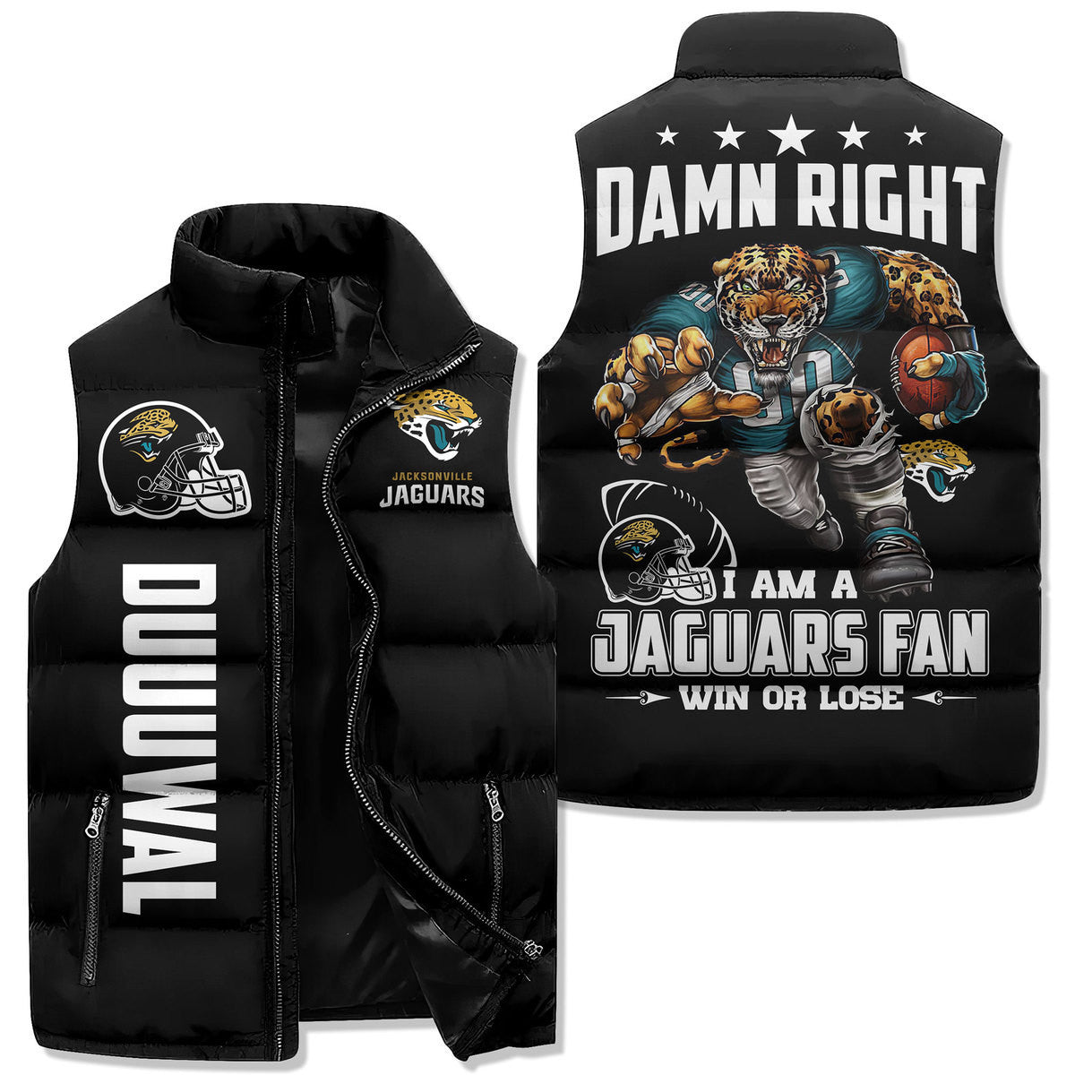 Jacksonville Jaguars Premium Sleeveless Puffer Jacket New Collection AZBTSPFJ000041