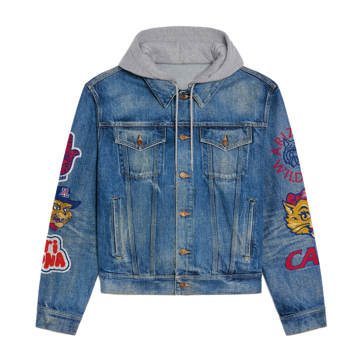 Arizona Wildcats Premium Hooded Denim Jacket New Collection AZBTHDJ000453