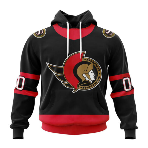 Ottawa Senators New Thicken Hoodie Personalized Letters Number AZBTCMHD000124