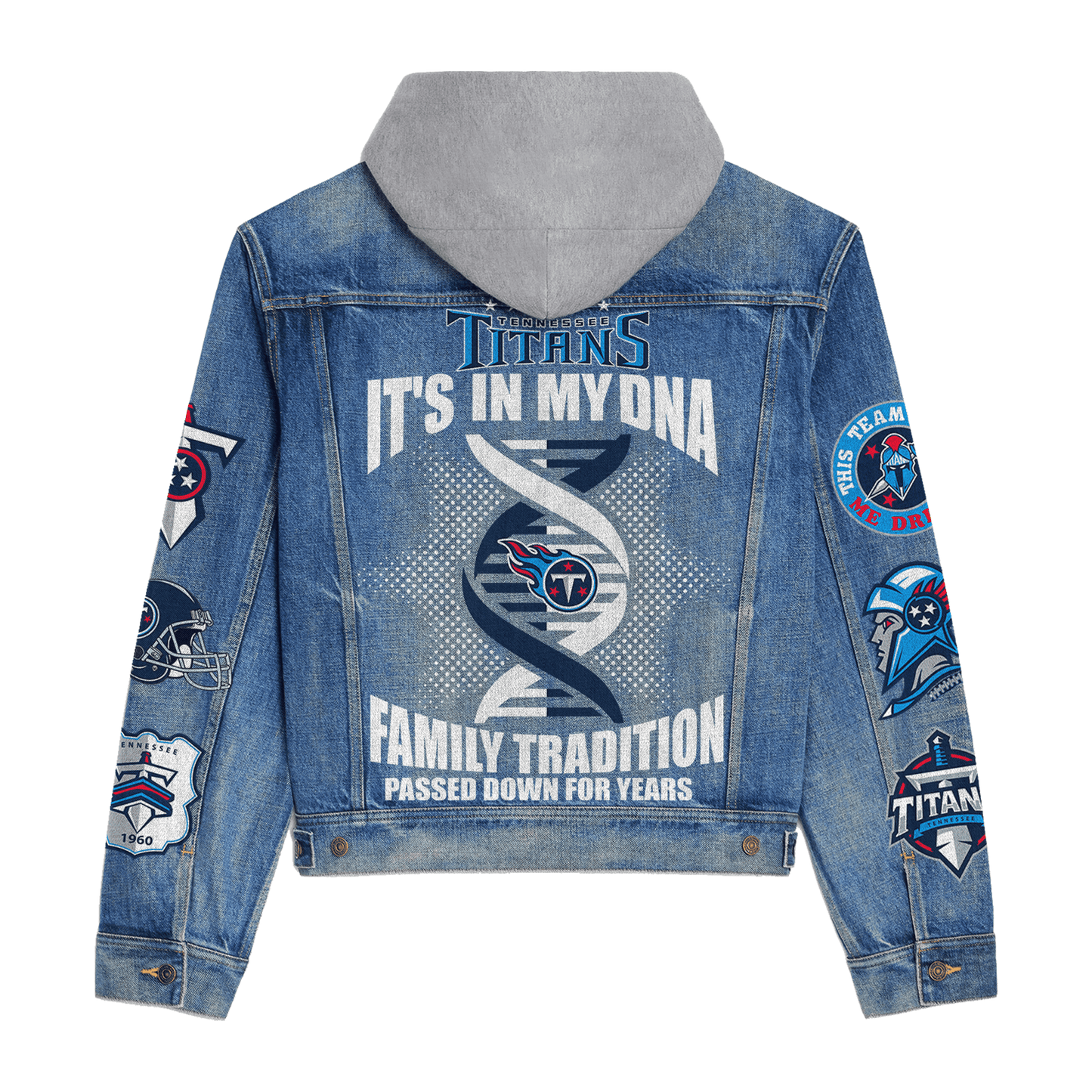 Tennessee Titans Premium Hooded Denim Jacket New Collection AZBTHDJ000061