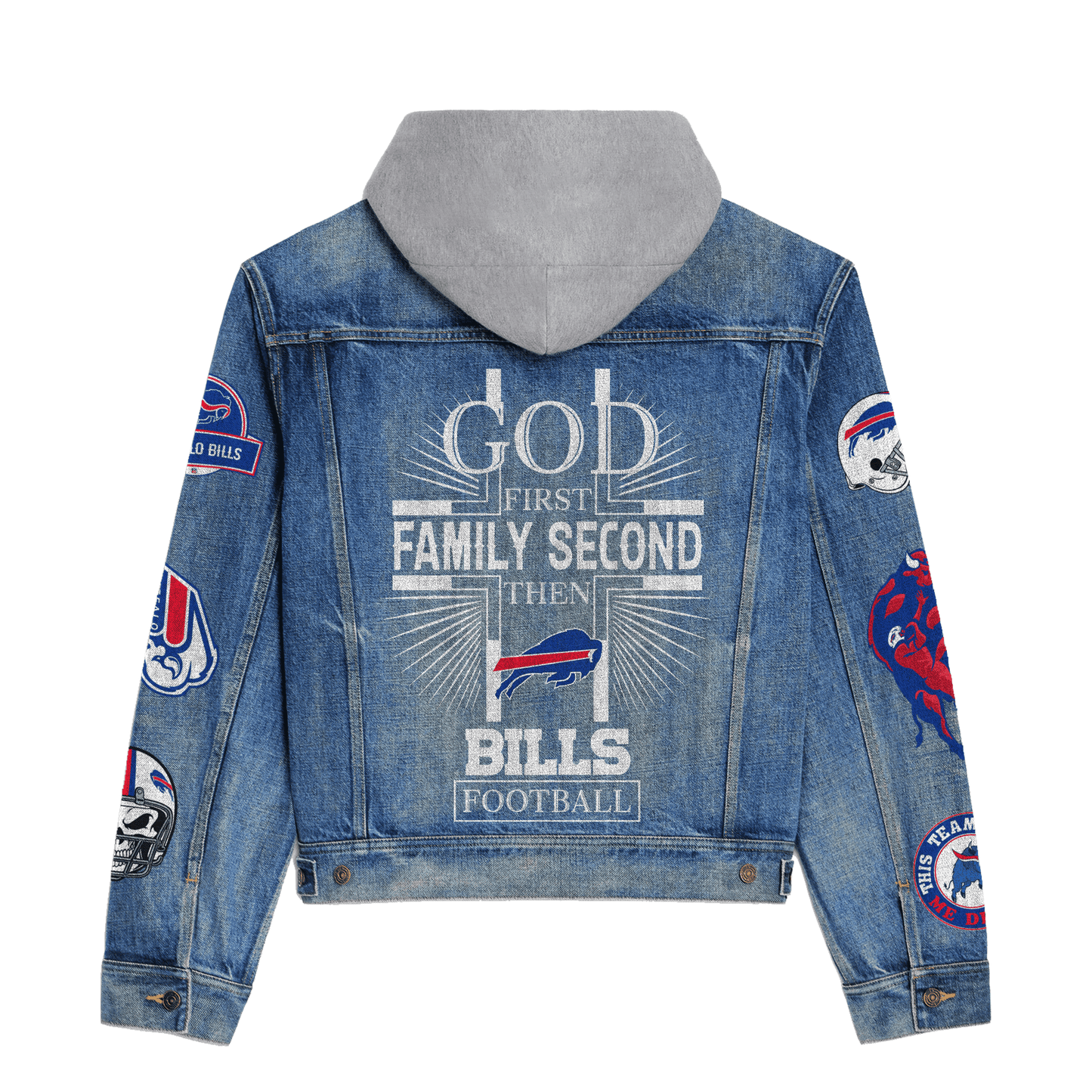 Buffalo Bills Premium Hooded Denim Jacket New Collection AZBTHDJ000057