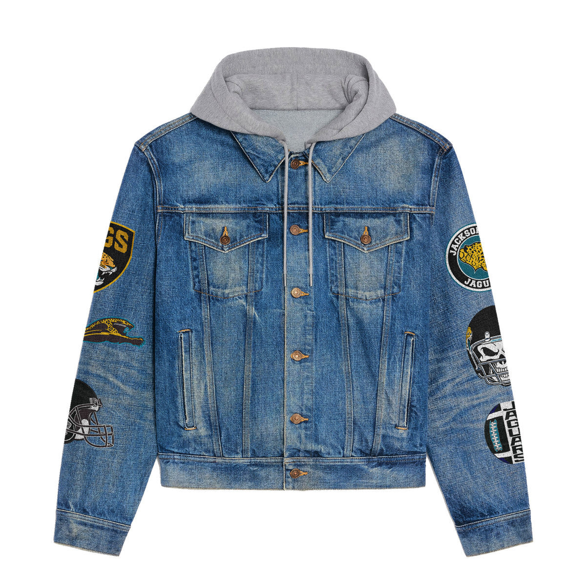 Jacksonville Jaguars Premium Hooded Denim Jacket New Collection AZBTHDJ000074