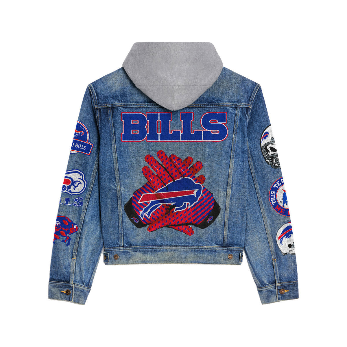 Buffalo Bills Premium Hooded Denim Jacket New Collection AZBTHDJ000023