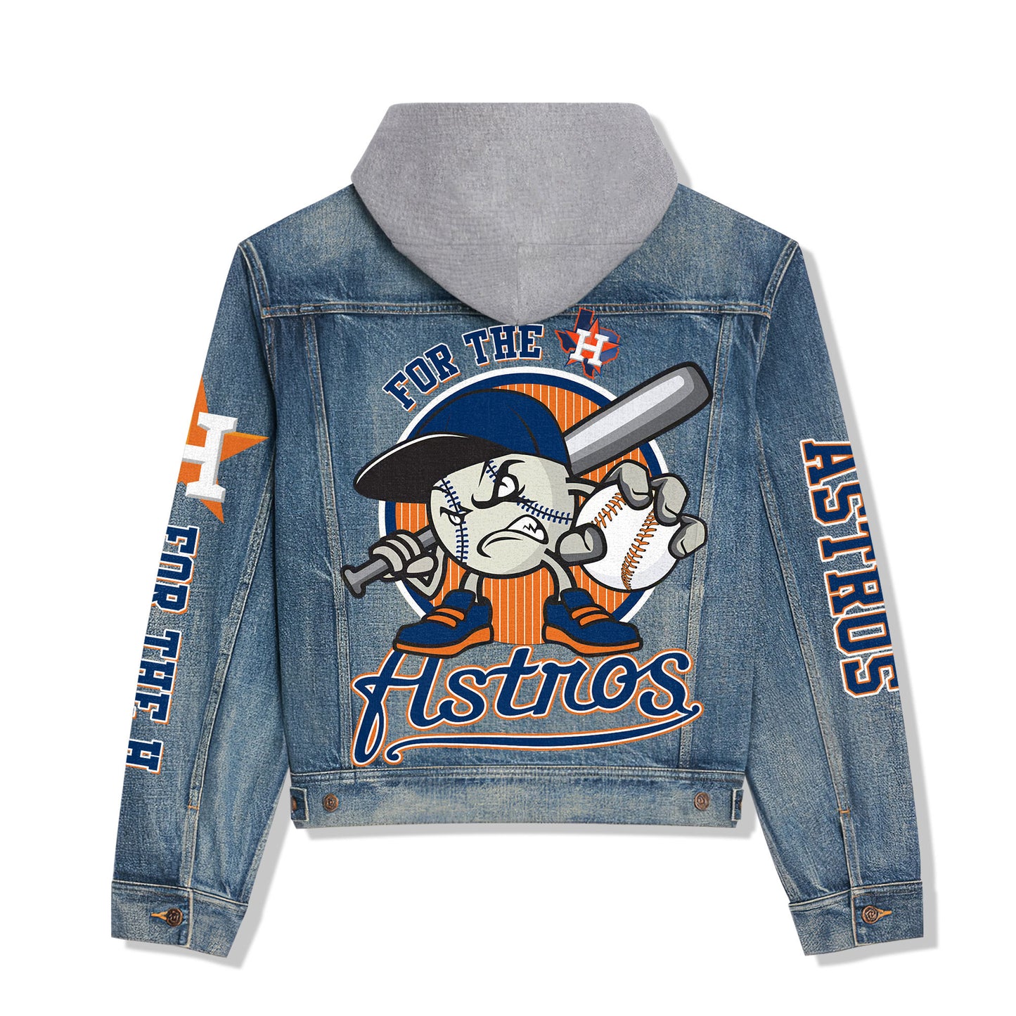 Houston Astros Premium Hooded Denim Jacket New Collection AZBTHDJ000524