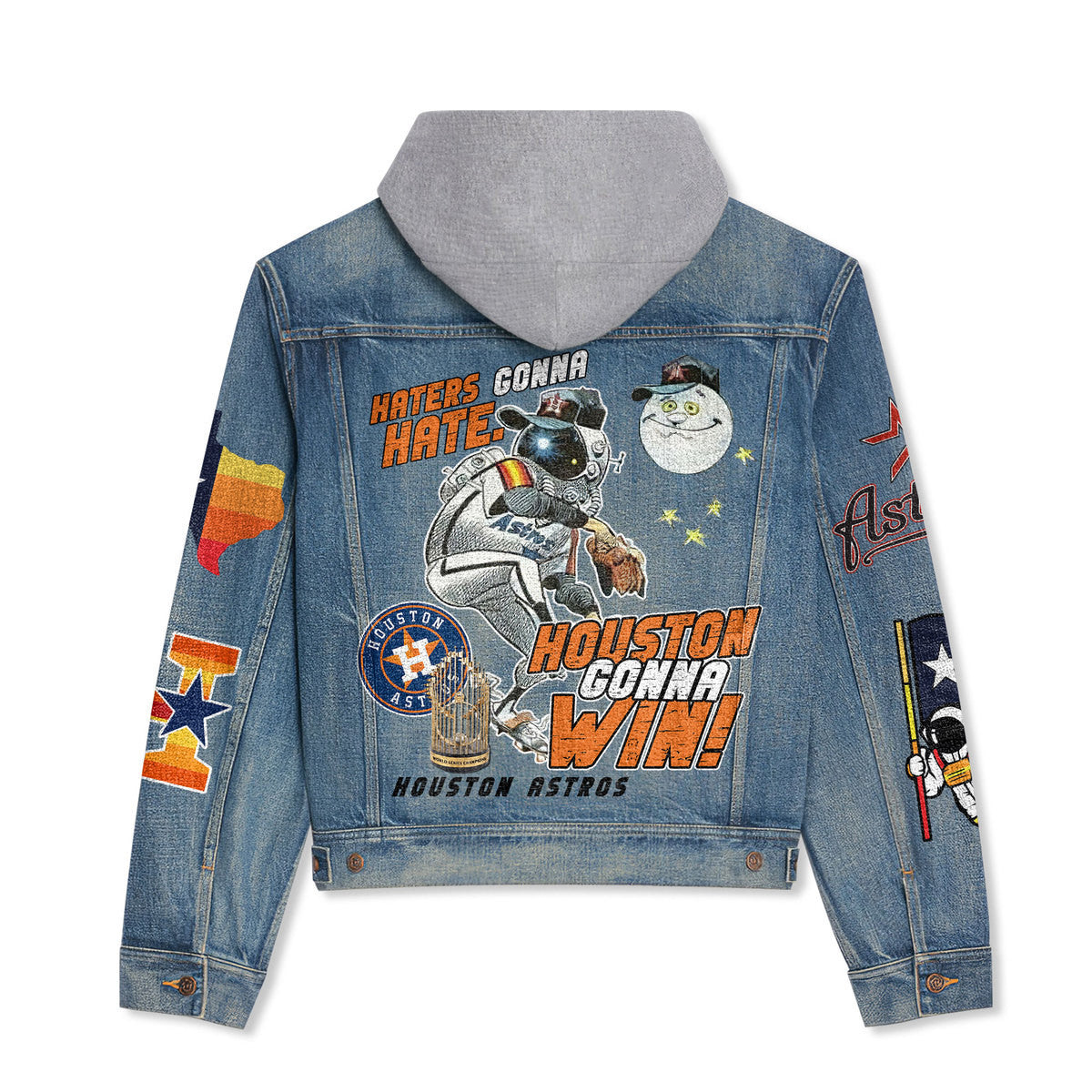 Houston Astros Premium Hooded Denim Jacket New Collection AZBTHDJ000525