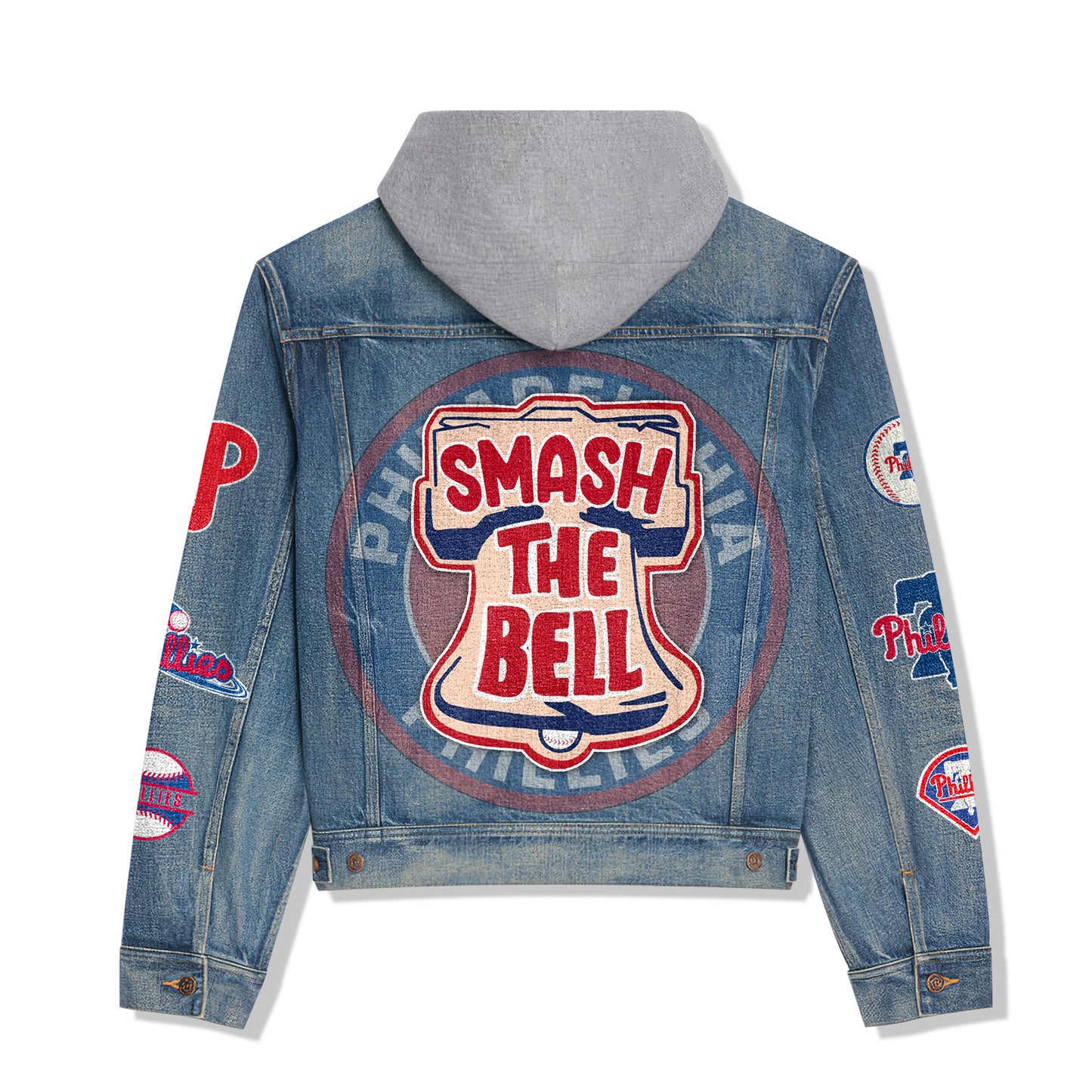 Phidelphia Phillies Premium Hooded Denim Jacket New Collection AZBTHDJ000529