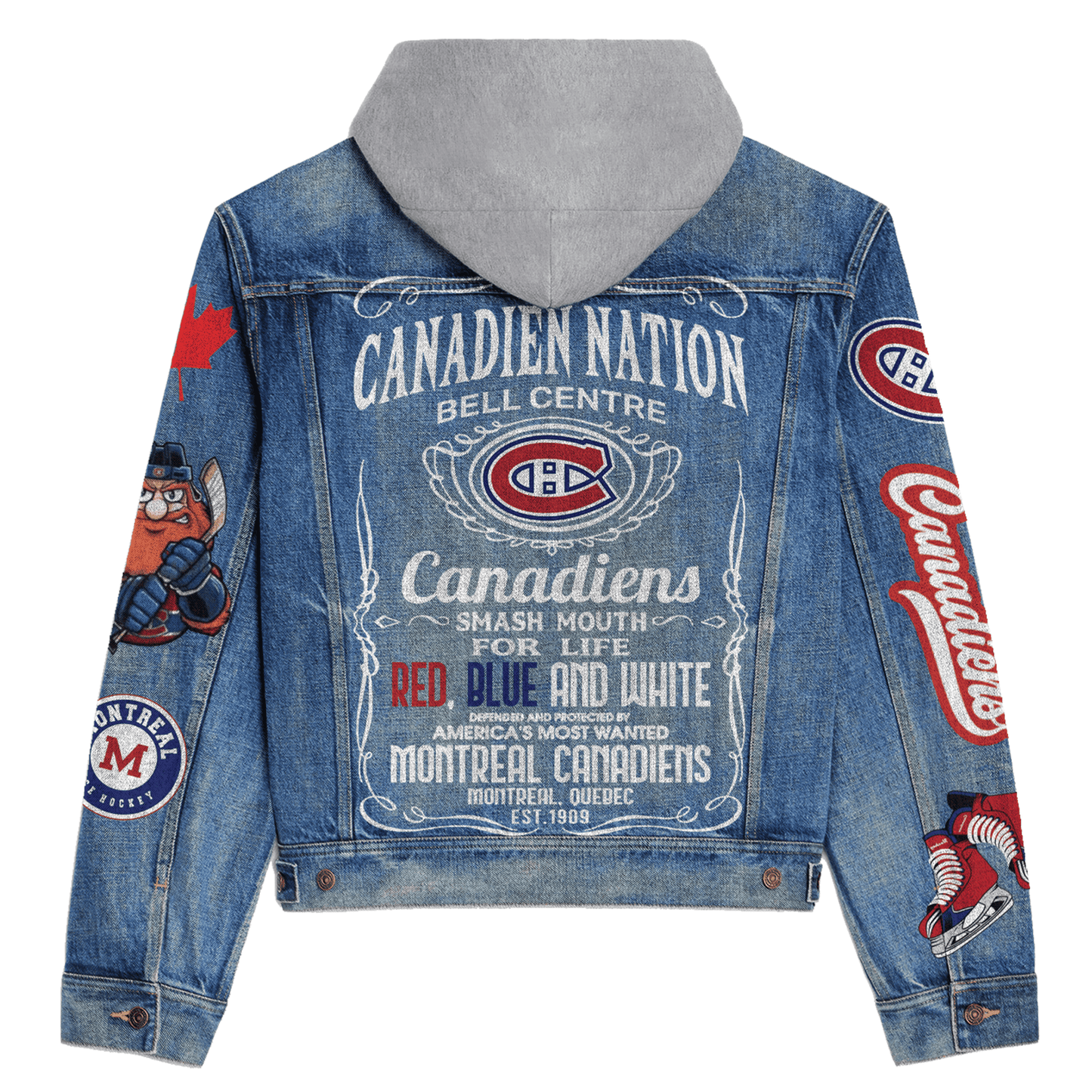Montreal Canadiens Premium Hooded Denim Jacket New Collection AZBTHDJ000248