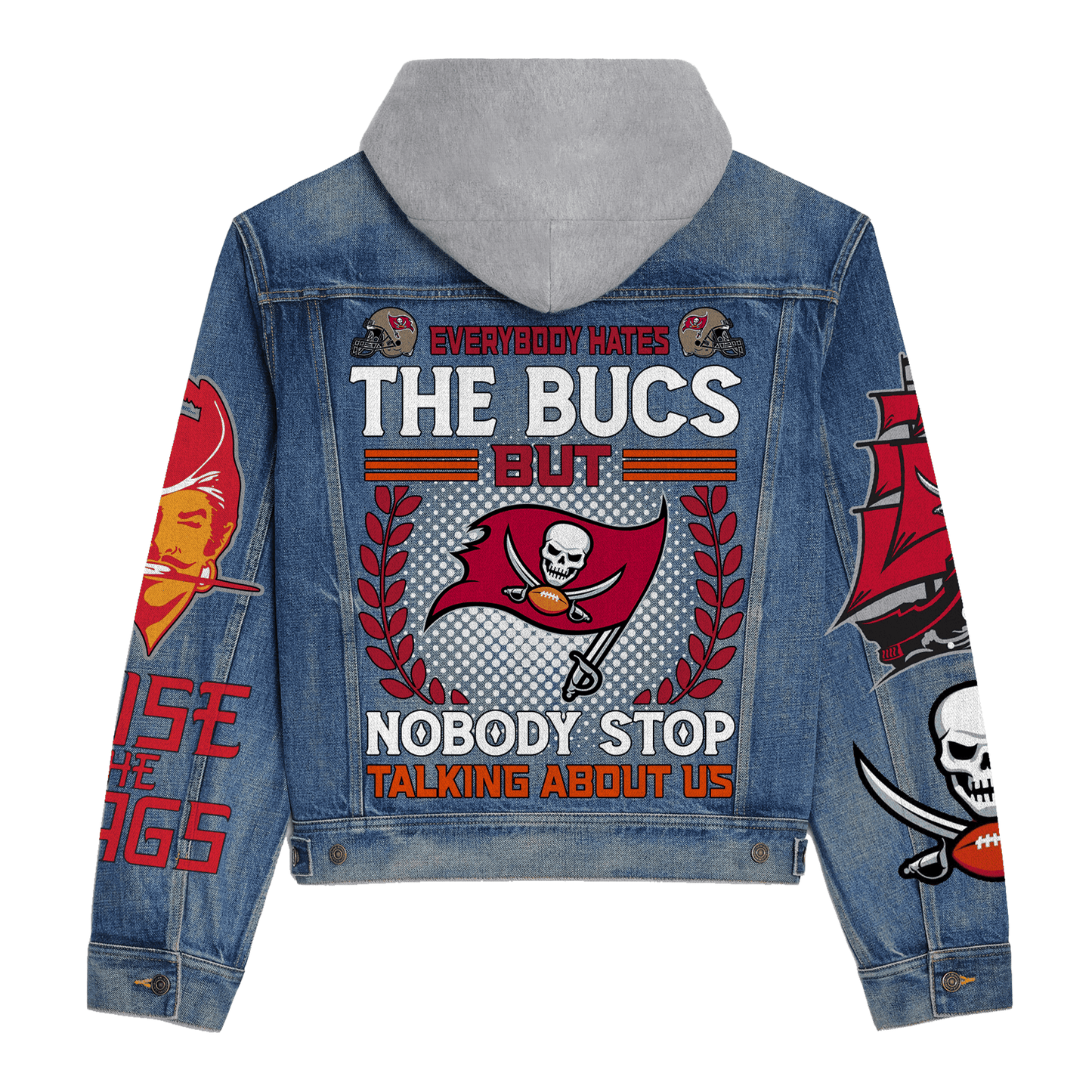 Tampa Bay Buccaneers Premium Hooded Denim Jacket New Collection AZBTHDJ000148
