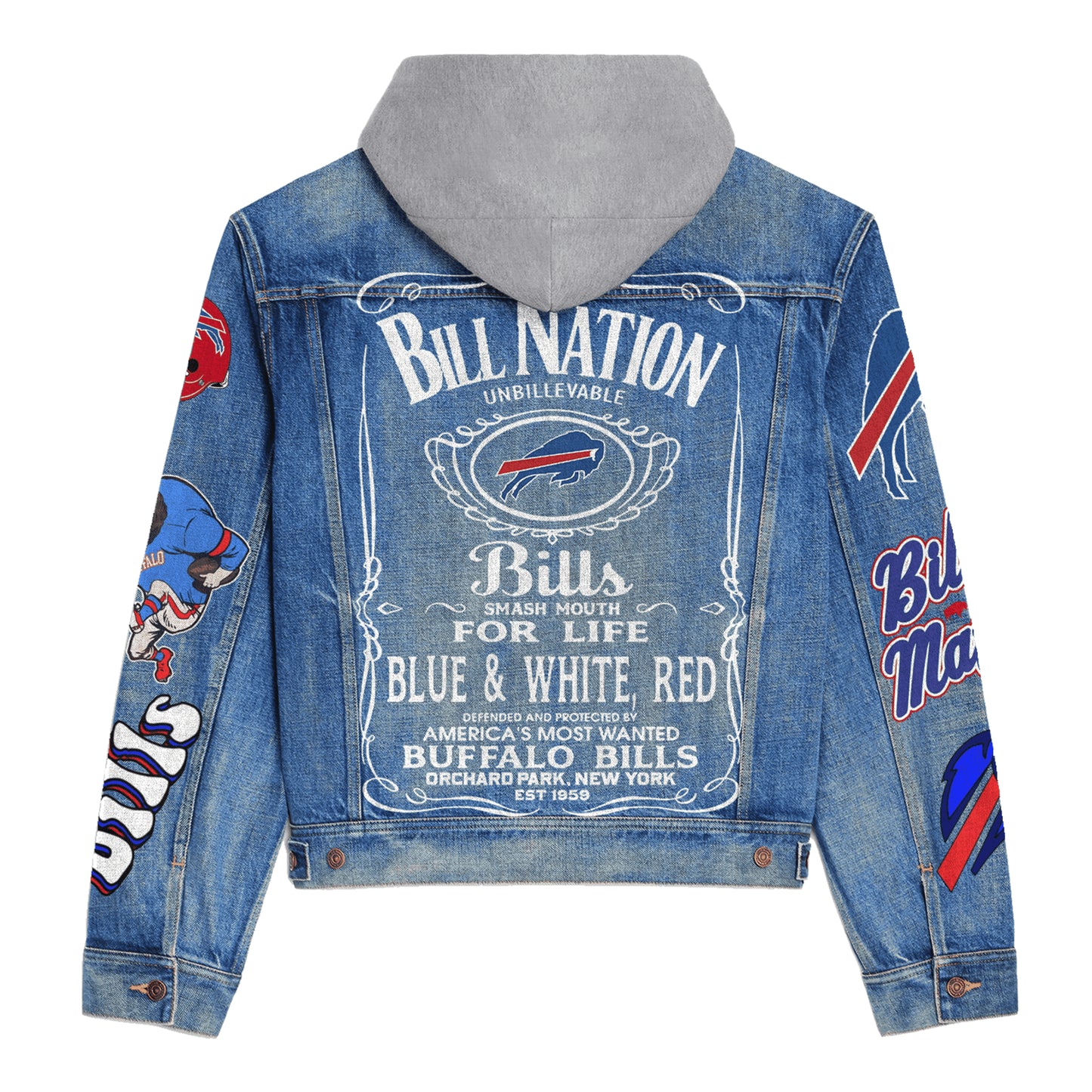 Buffalo Bills Premium Hooded Denim Jacket New Collection AZBTHDJ000161