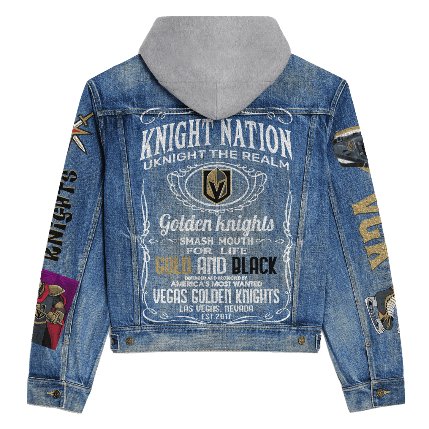Vegas Golden Knights Premium Hooded Denim Jacket New Collection AZBTHDJ000257
