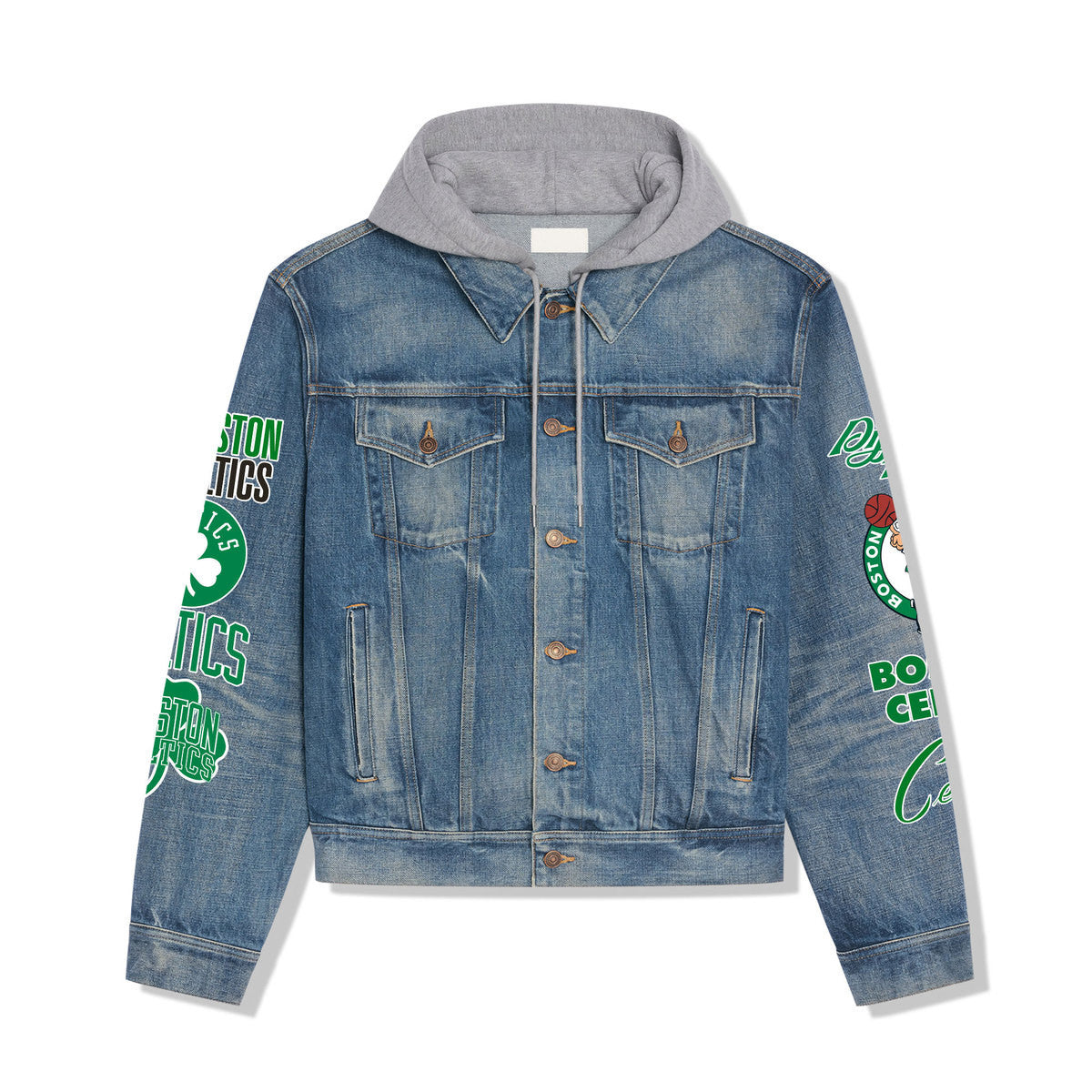 Boston Celtics Premium Hooded Denim Jacket New Collection AZBTHDJ000272
