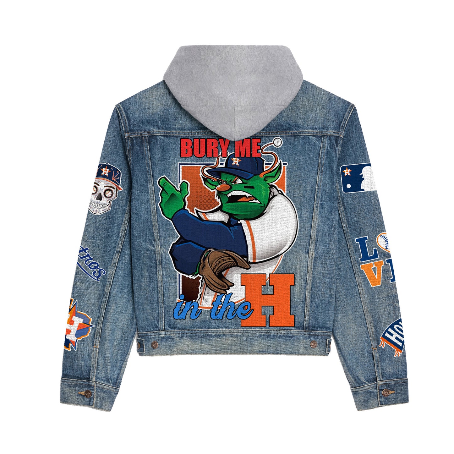 Houston Astros Premium Hooded Denim Jacket New Collection AZBTHDJ000592