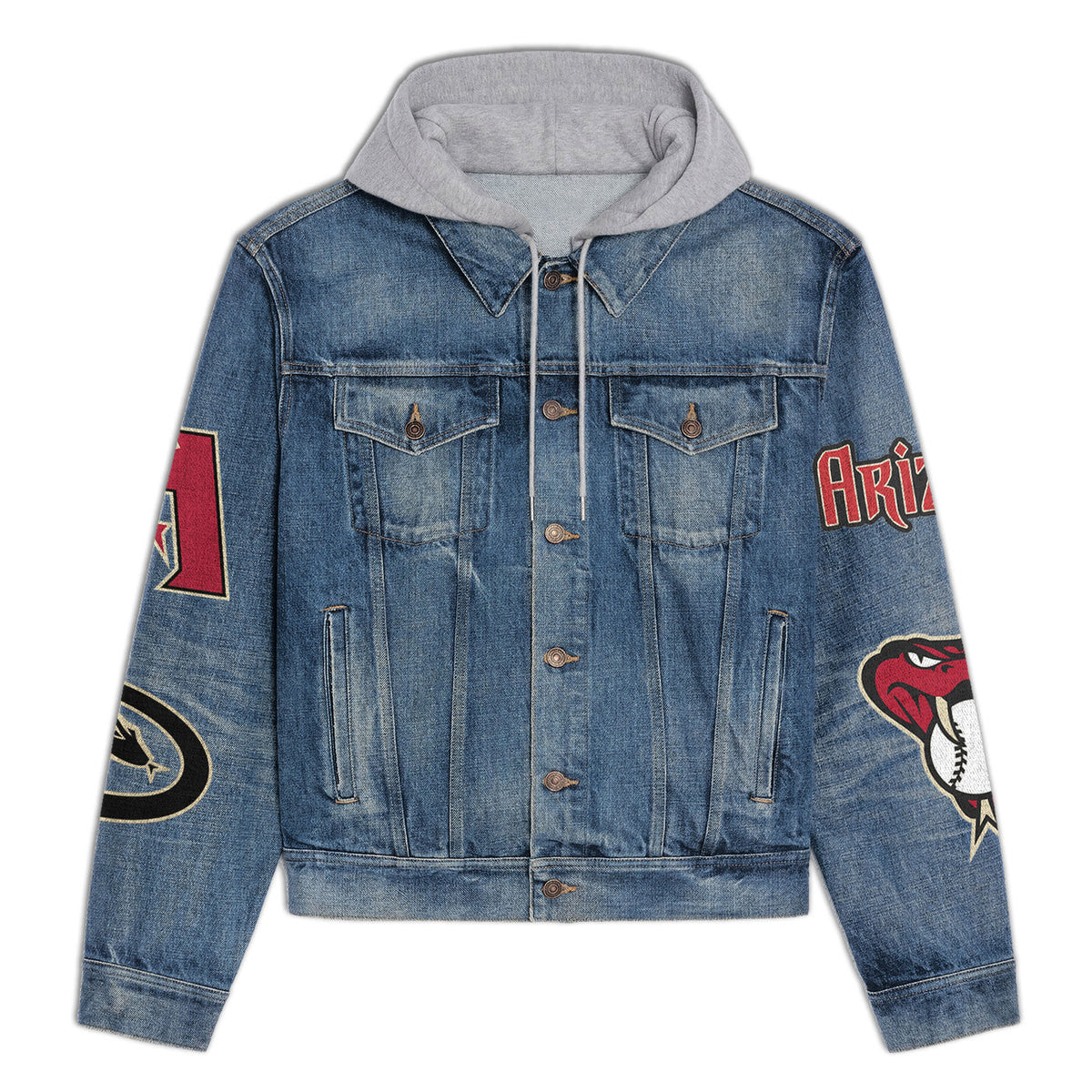Arizona Diamondbacks Premium Hooded Denim Jacket New Collection AZBTHDJ000584