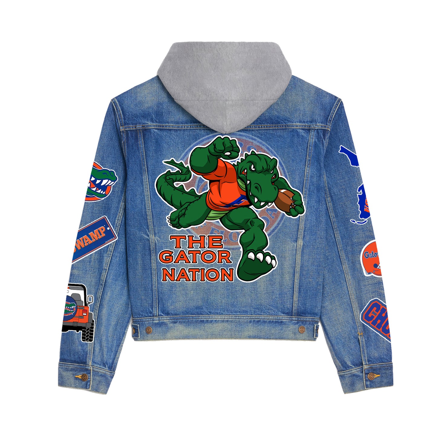 Florida Gators Premium Hooded Denim Jacket New Collection AZBTHDJ000472