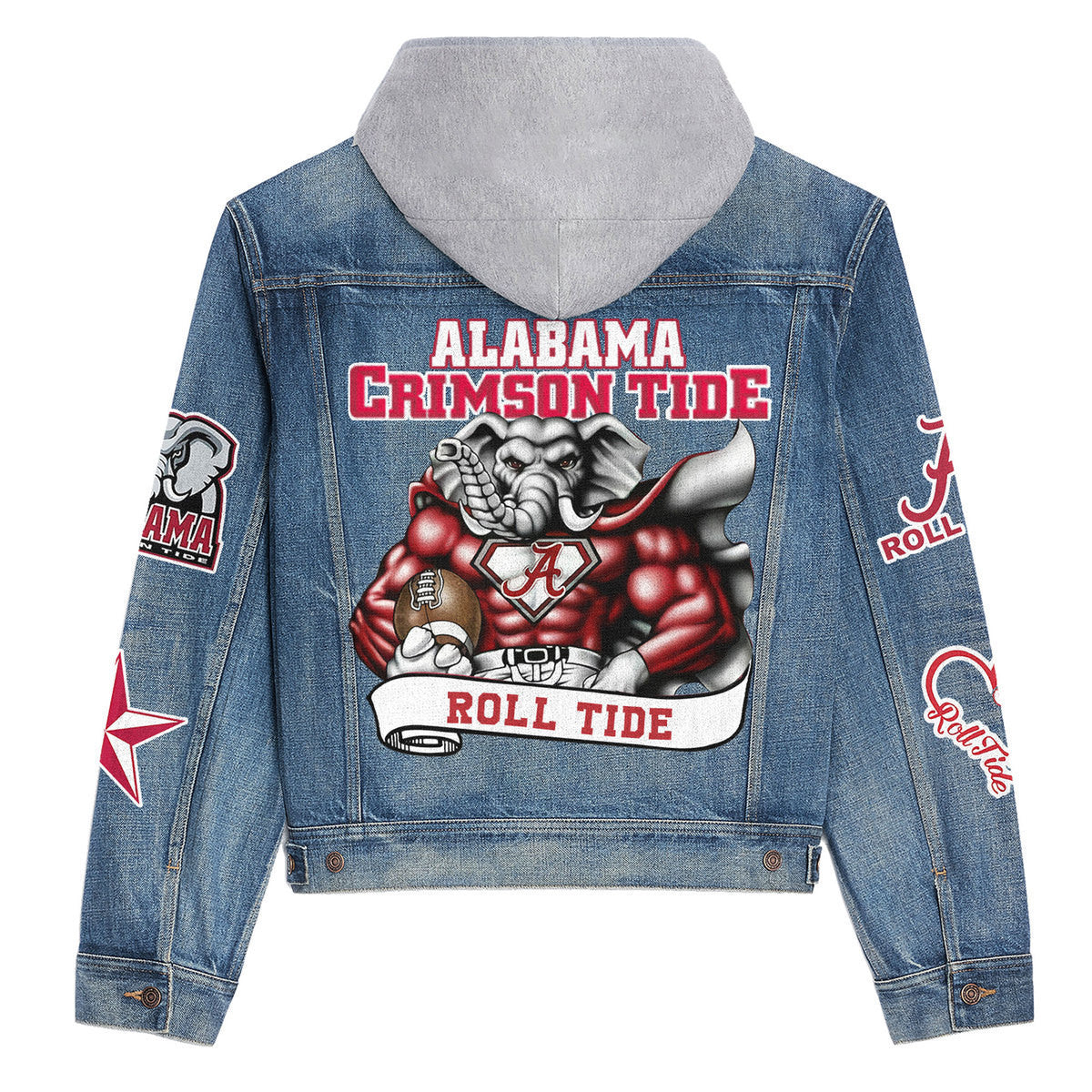 Abama Crimson Tide Premium Hooded Denim Jacket New Collection AZBTHDJ000400