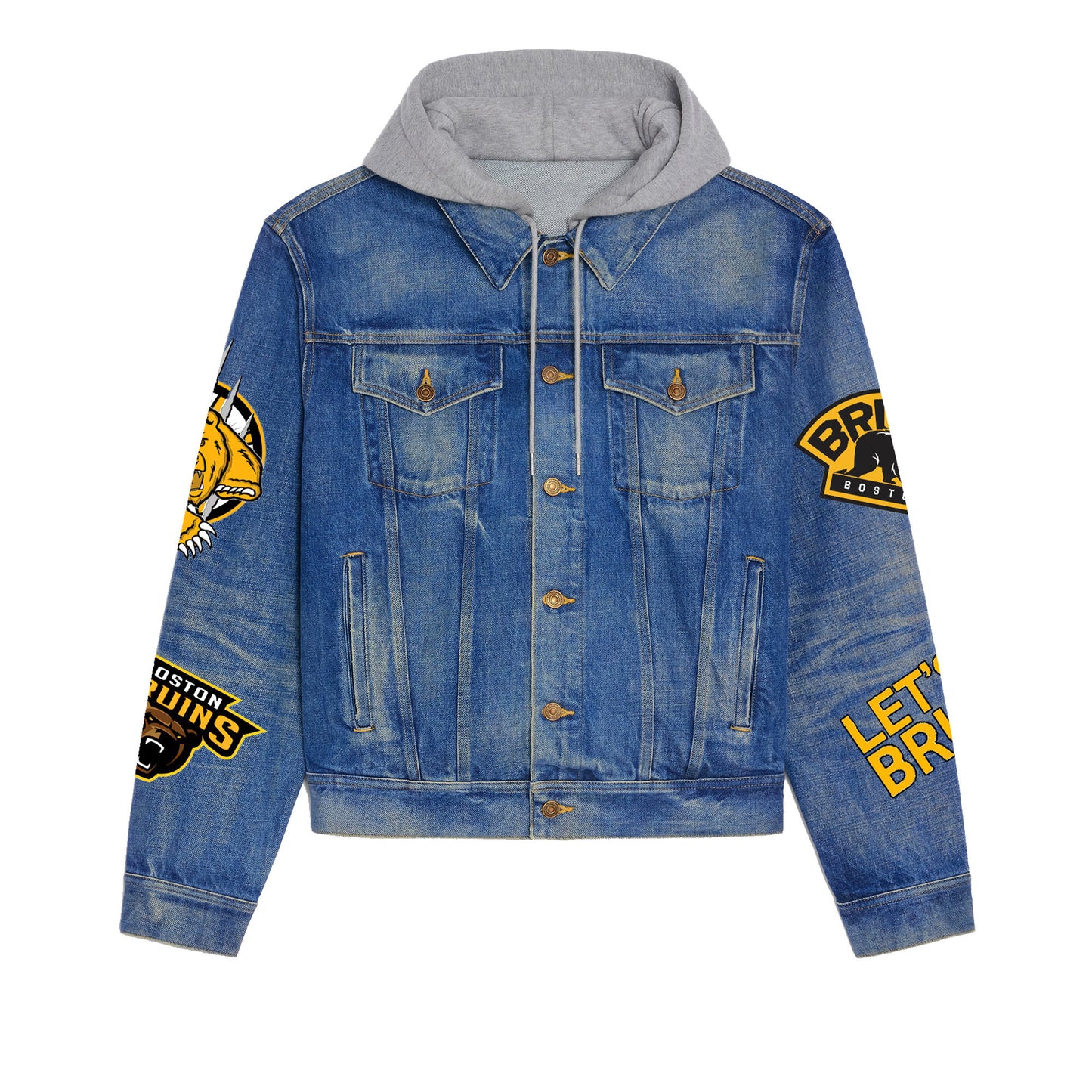 Boston Bruins Premium Hooded Denim Jacket New Collection AZBTHDJ000263