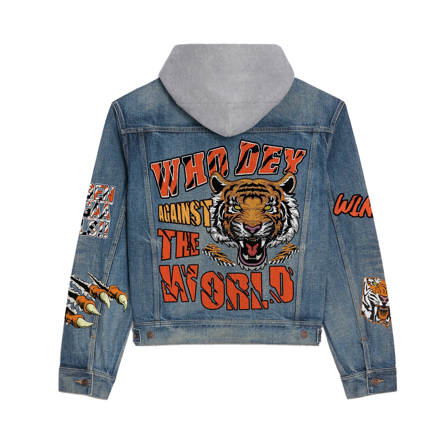 Cincinnati Bengals Premium Hooded Denim Jacket New Collection AZBTHDJ000178