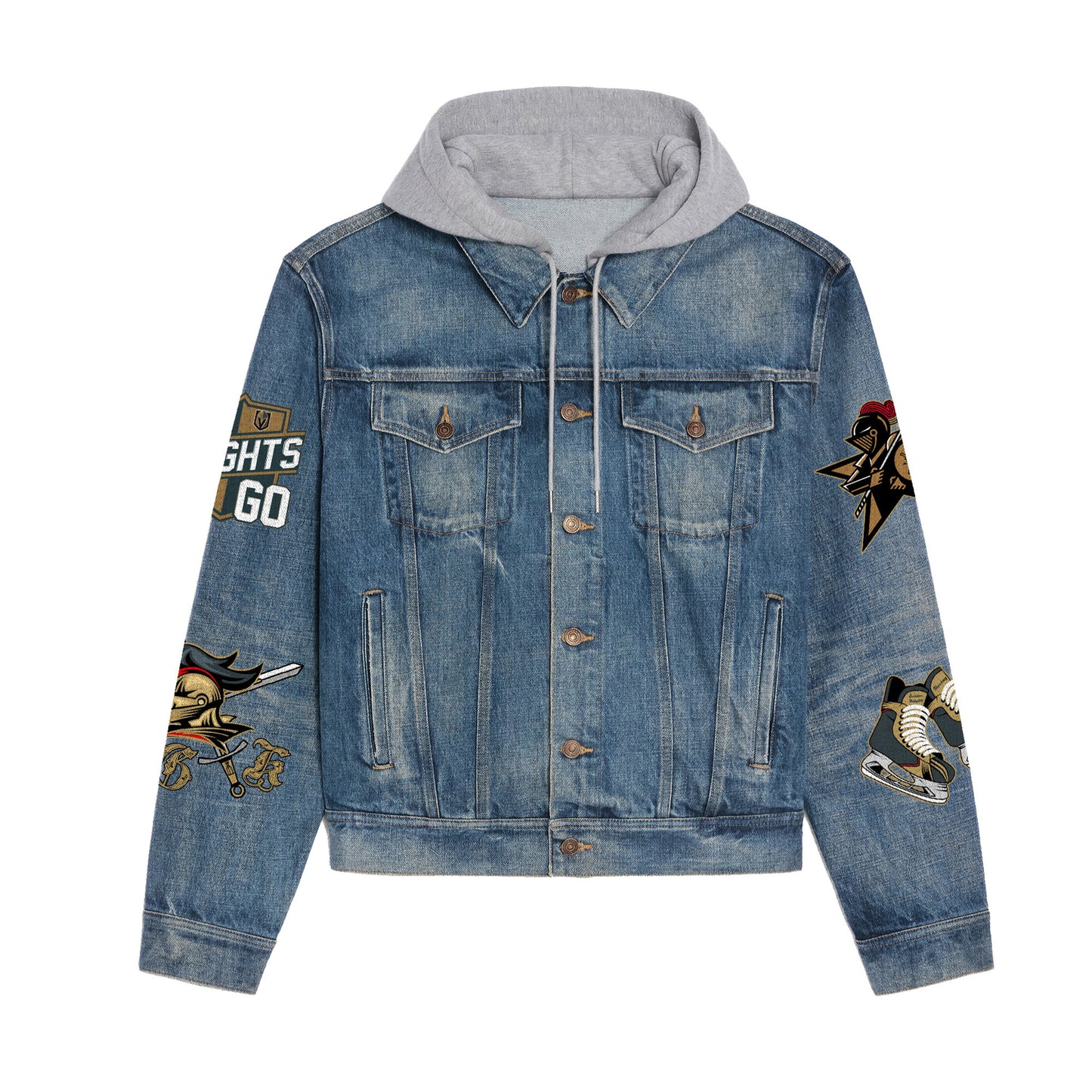 Vegas Golden Knights Premium Hooded Denim Jacket New CollectionAZBTHDJ000264