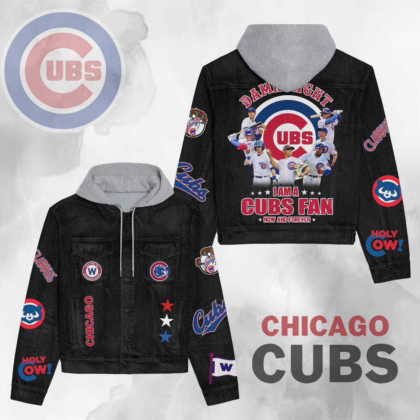 Chicago Cubs Premium Hooded Denim Jacket New Collection AZBTHDJ000553