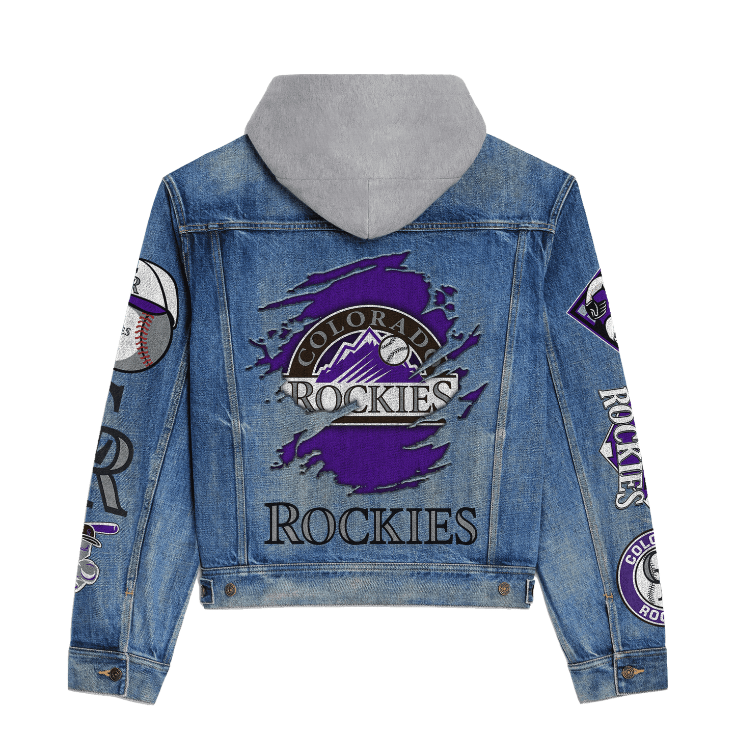Colorado Rockies Premium Hooded Denim Jacket New Collection AZBTHDJ000575