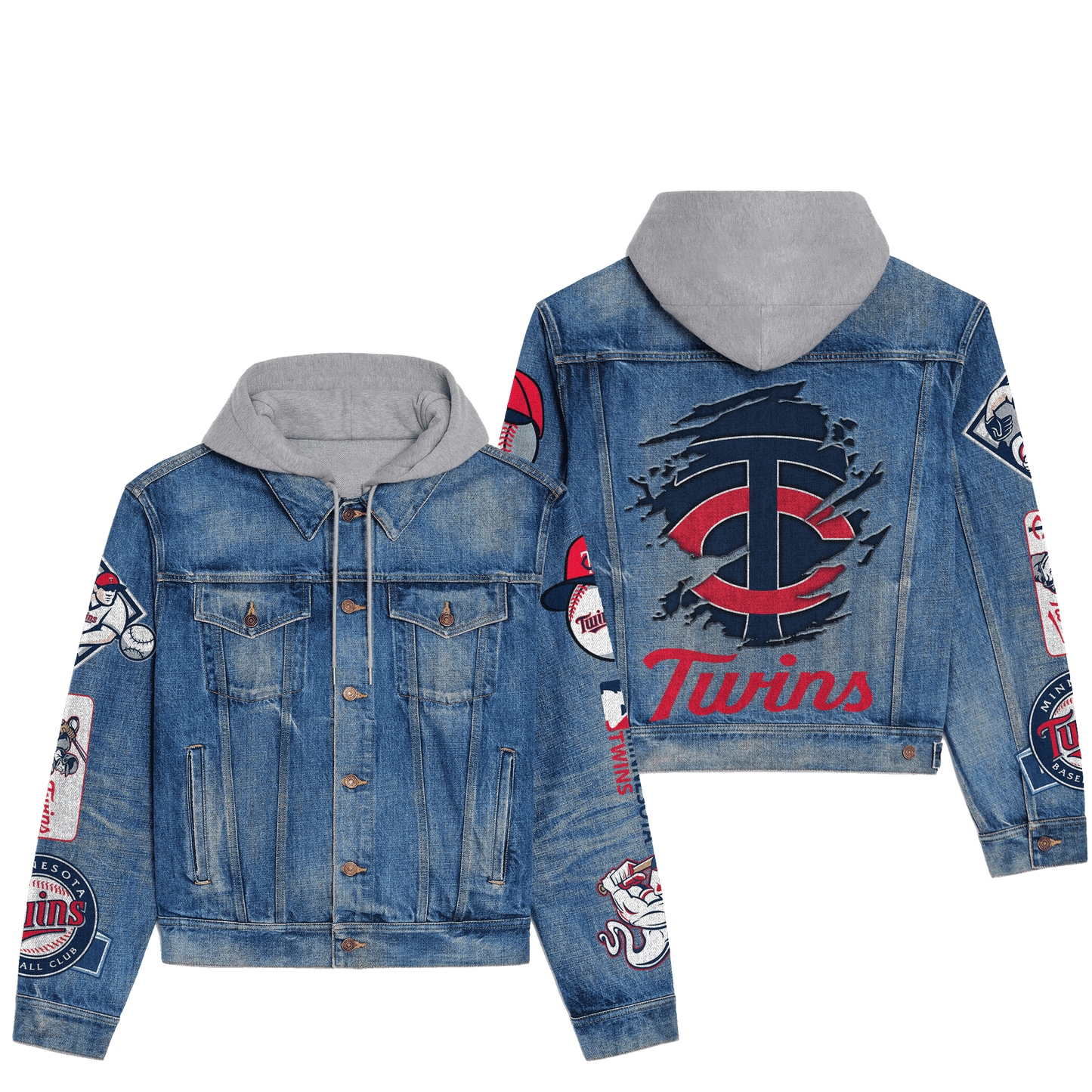 Minnesota Twins Premium Hooded Denim Jacket New Collection AZBTHDJ000574