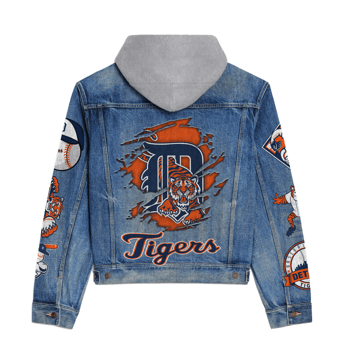 Detroit Tigers Premium Hooded Denim Jacket New Collection AZBTHDJ000606