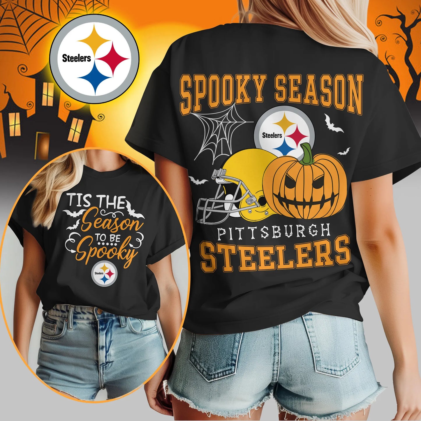 Pittsburgh Steelers x Halloween Custom 3D T-Shirt NA125