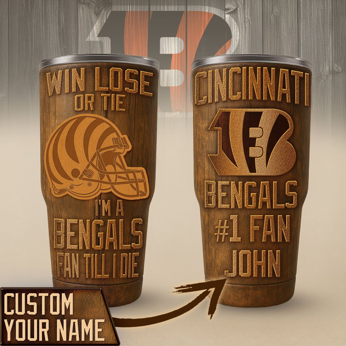 Cincinnati Bengals Premium Tumbler 30oz TD Gifts For Fans AZBTTB30OZ000020