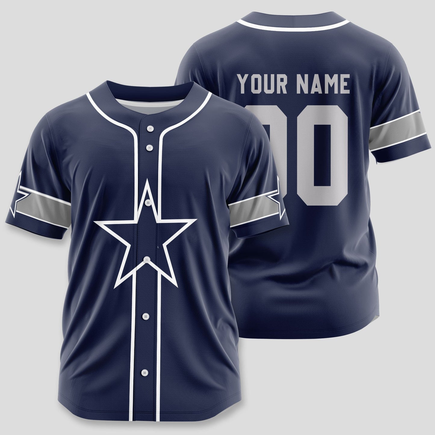 Dallas Cowboys Classic Baseball Jersey Customize Your Name & Number AZEMBJS000117
