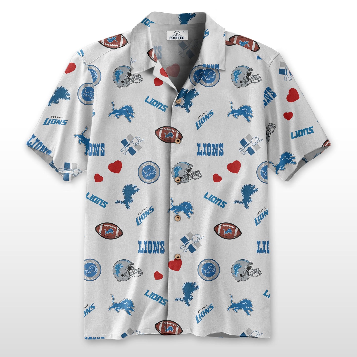 Detroit Lions Personalized Hawaiian Shirt 100% Cotton AZBTCHW000008